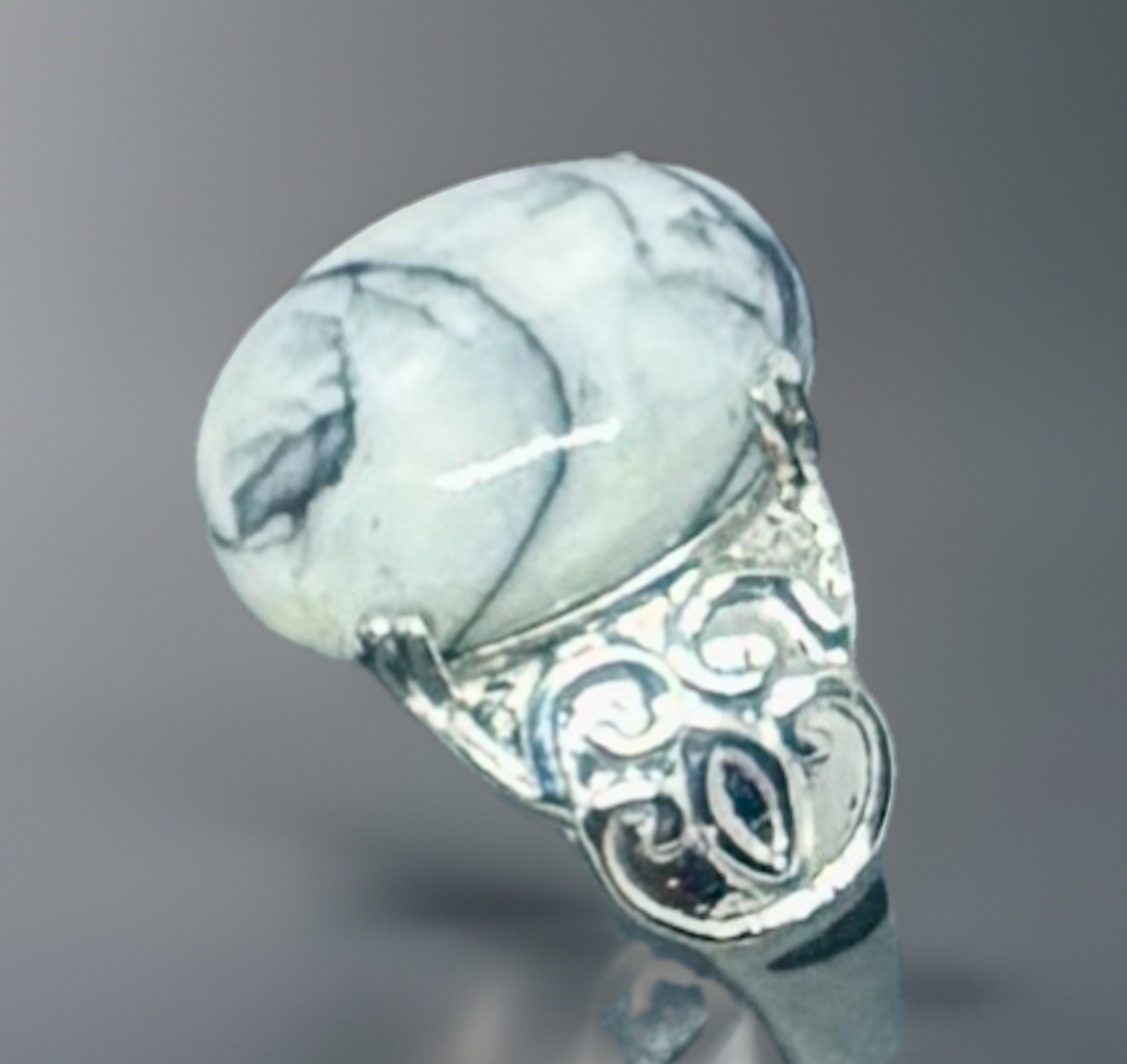 Austrian Pinolith Ring Stainless Steel 10.00ctw Size 7. (#041)