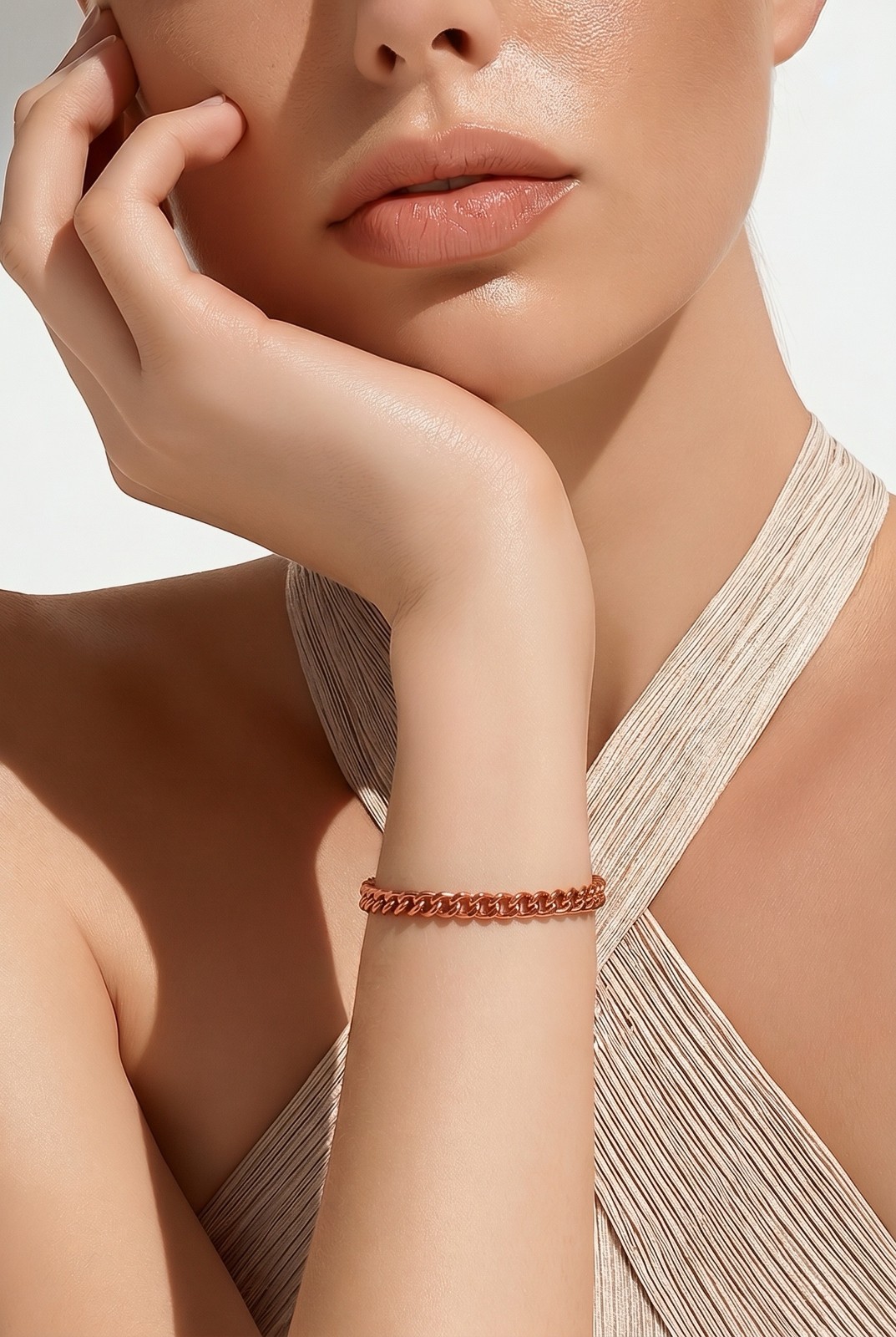Ladies Solid Copper Link Bracelet 611G -5/32 inch wide – 6 1/2 to 9 inch lengths