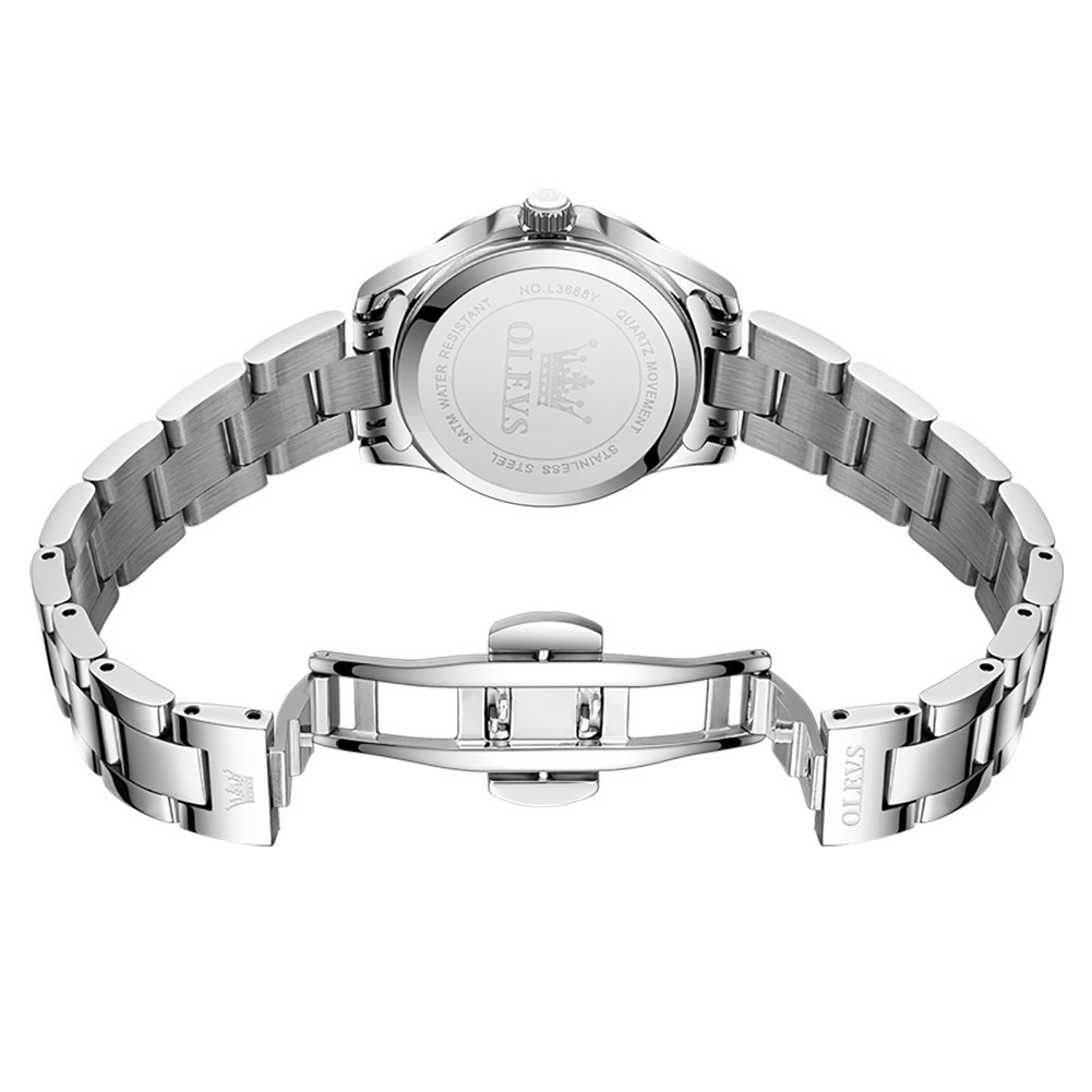 OLEVS Japan Movement Fashion Diamond Dial Leisure Lady Quartz Wristwatch 3668