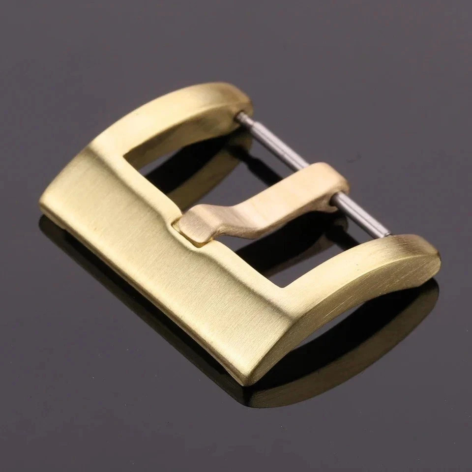Metal Watch Band Pin Buckle Durable Bronze Solid Copper Strap Clasp 18-24mm