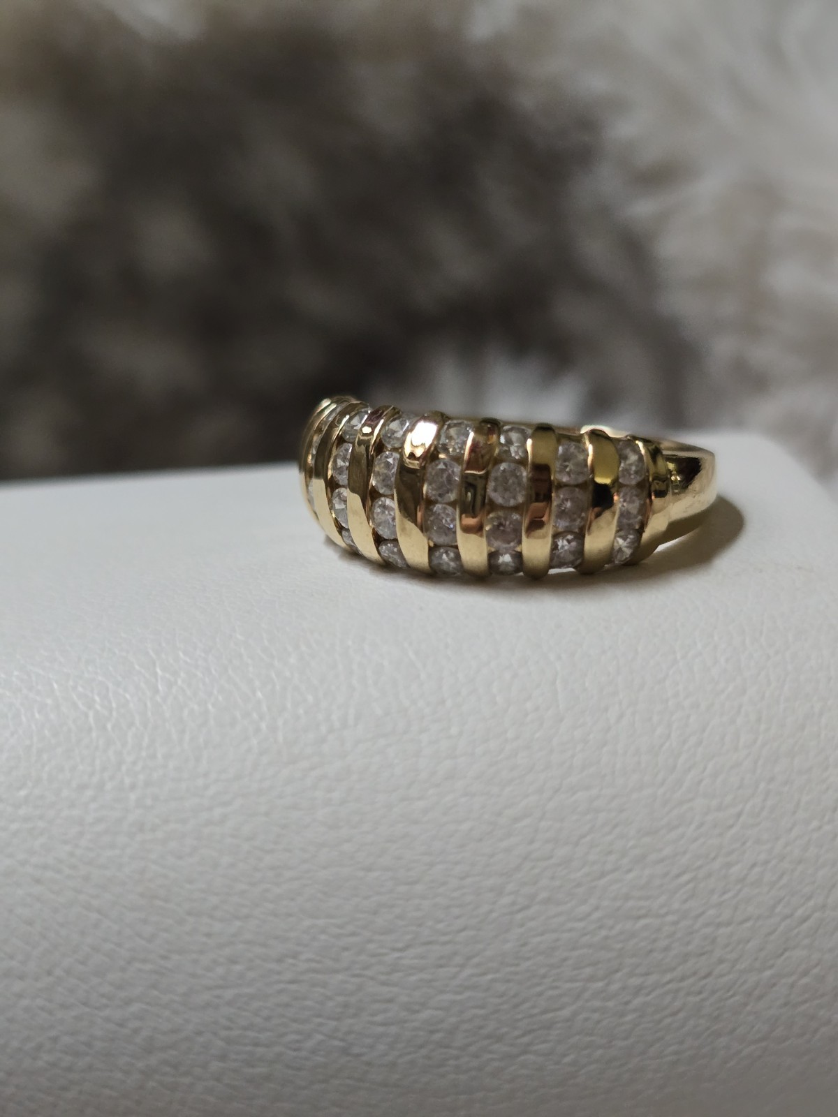 Ross Simons 18k Yellow gold Sterling silver channel Wedding Band Ring