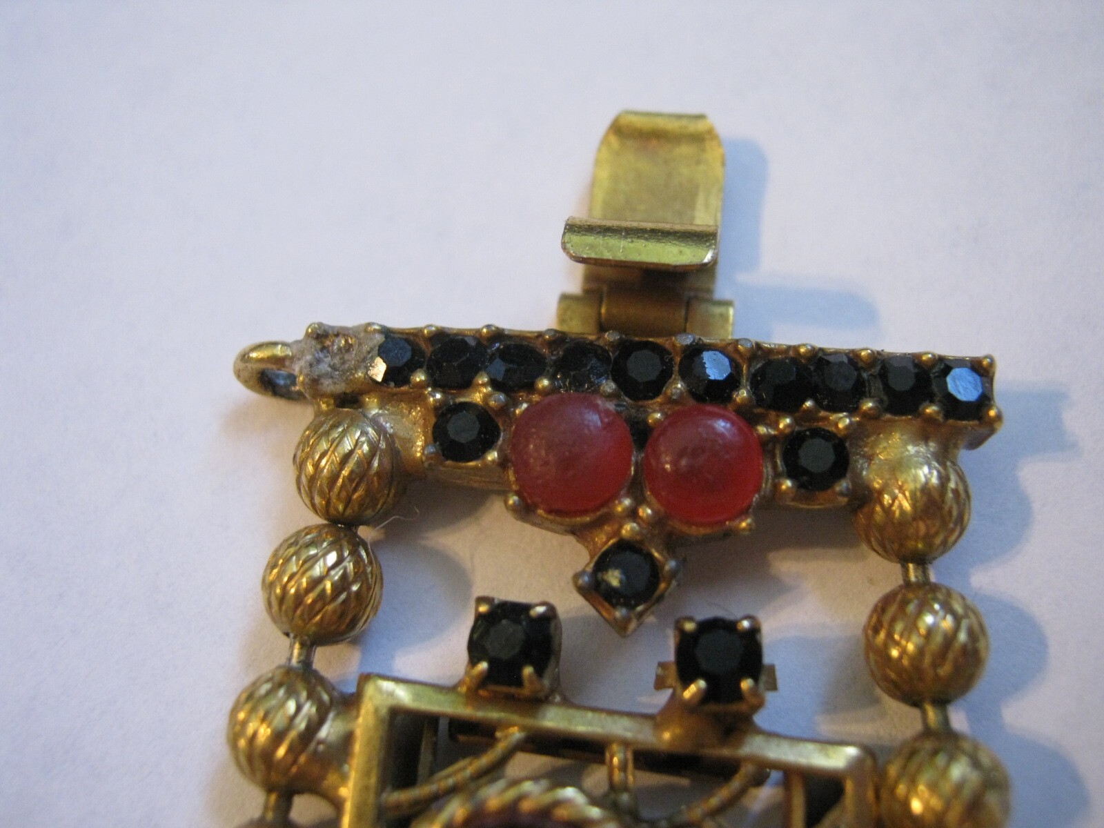 JULIANA D&E Moroccan Matrix Ball Chain Bracelet #2931, Pink & Black, Needs TLC