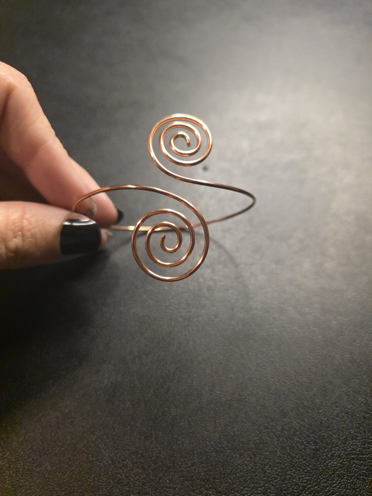 Handmade Copper Spiral Adjustable 8″ Bracelet Cuff Arm Band