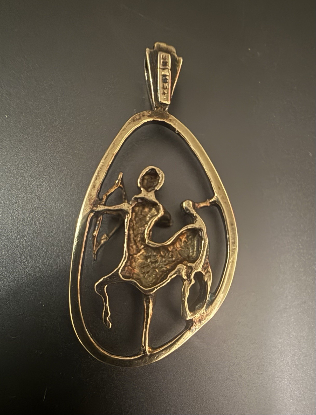 Estate Sterling Silver 3 dimensional style SAGGITARIUS Astrology unisex pendant