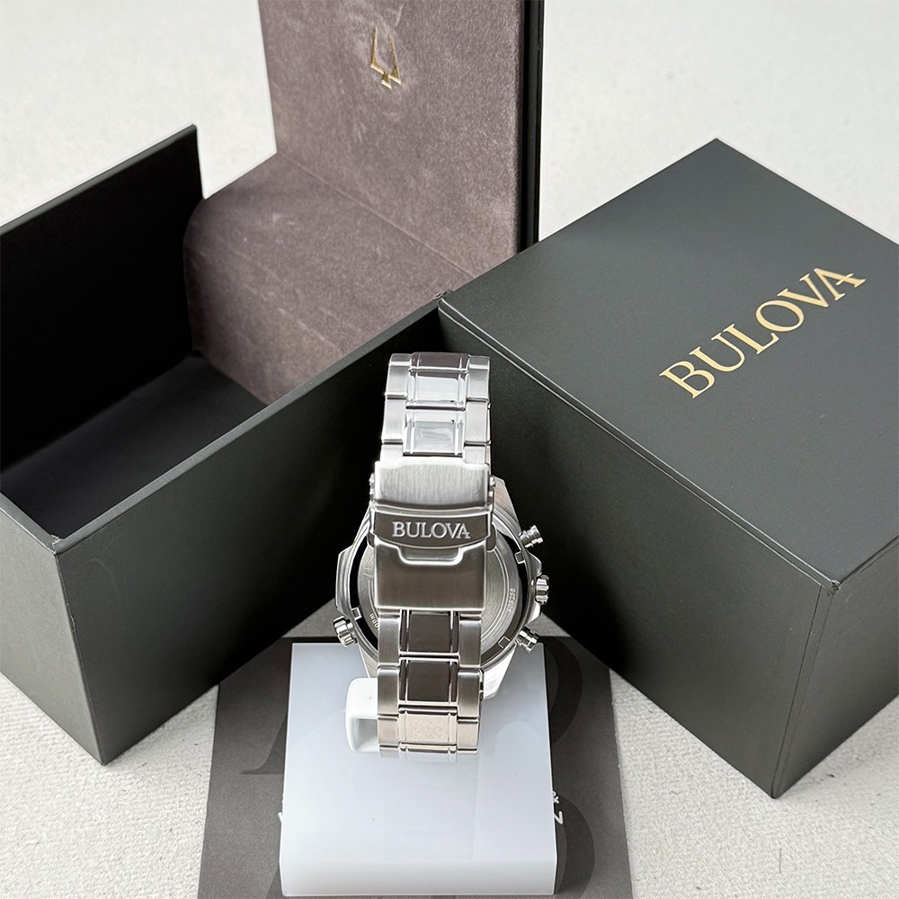 Bulova Men’s Marine Star Chronograph Blue Dial Stainless Quartz Watch 96B256