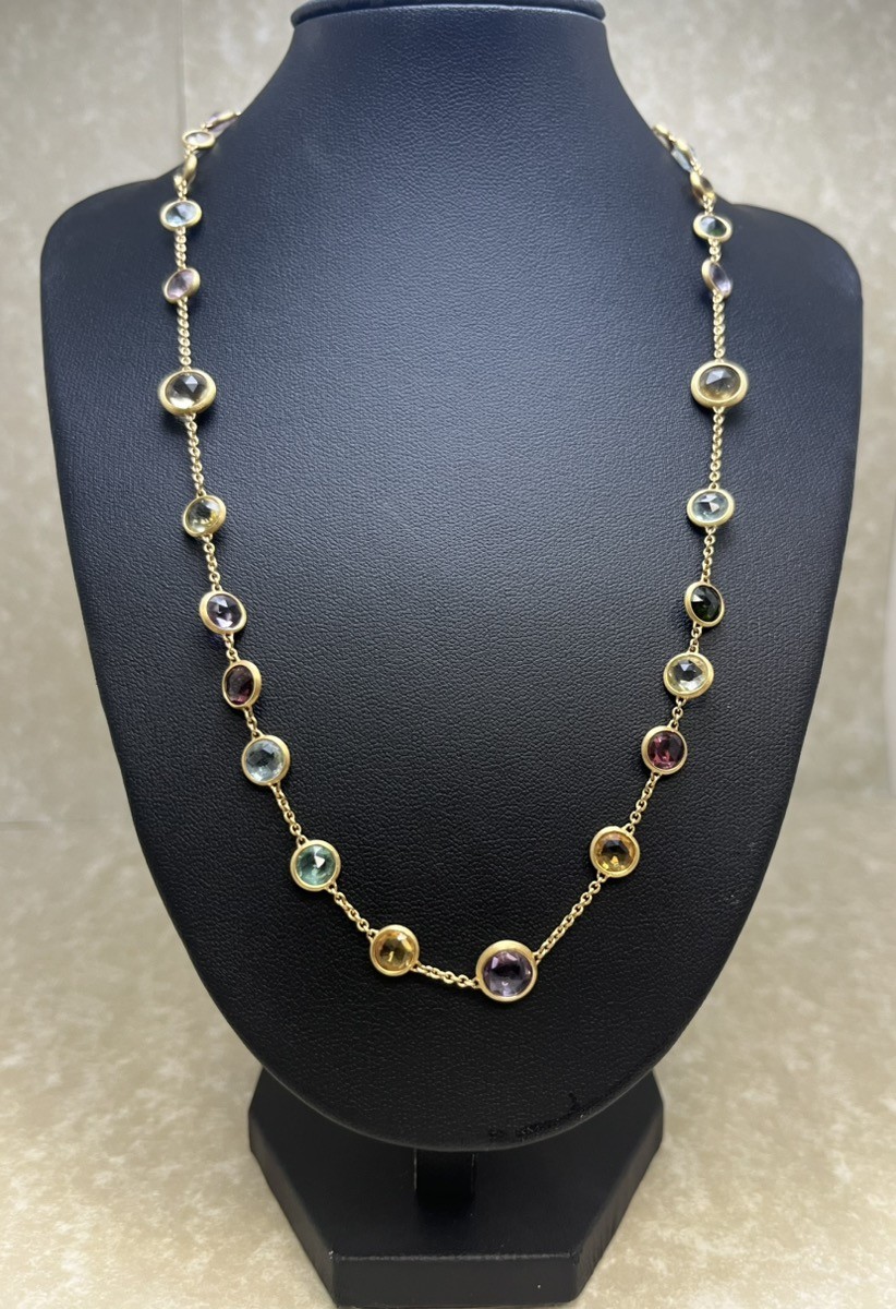 Marco Bicego Jaipur 18k Gold Multi Stone Bead Station Necklace (PD4053467)