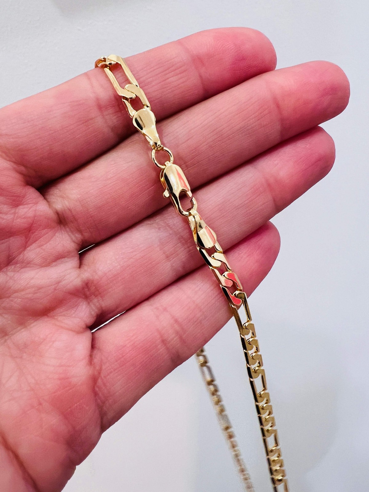 Gold Filled 4mm Flat Figaro Chain | 18K Gold-Filled – 18″ to 24″ Unisex Necklace
