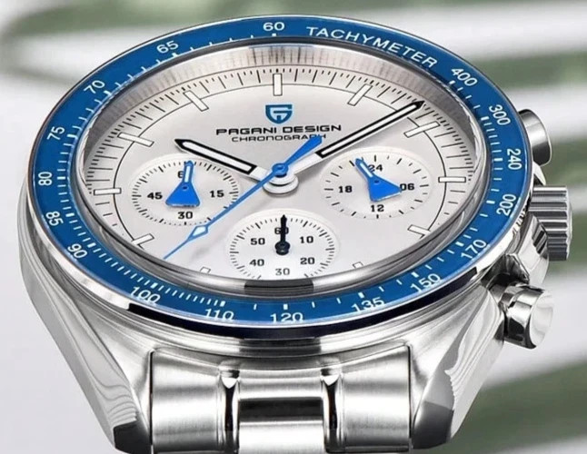 Pagani Design 1701 42mm Moon Chronograph Lumin AR Sapphire Blue Bezel Seiko VH63