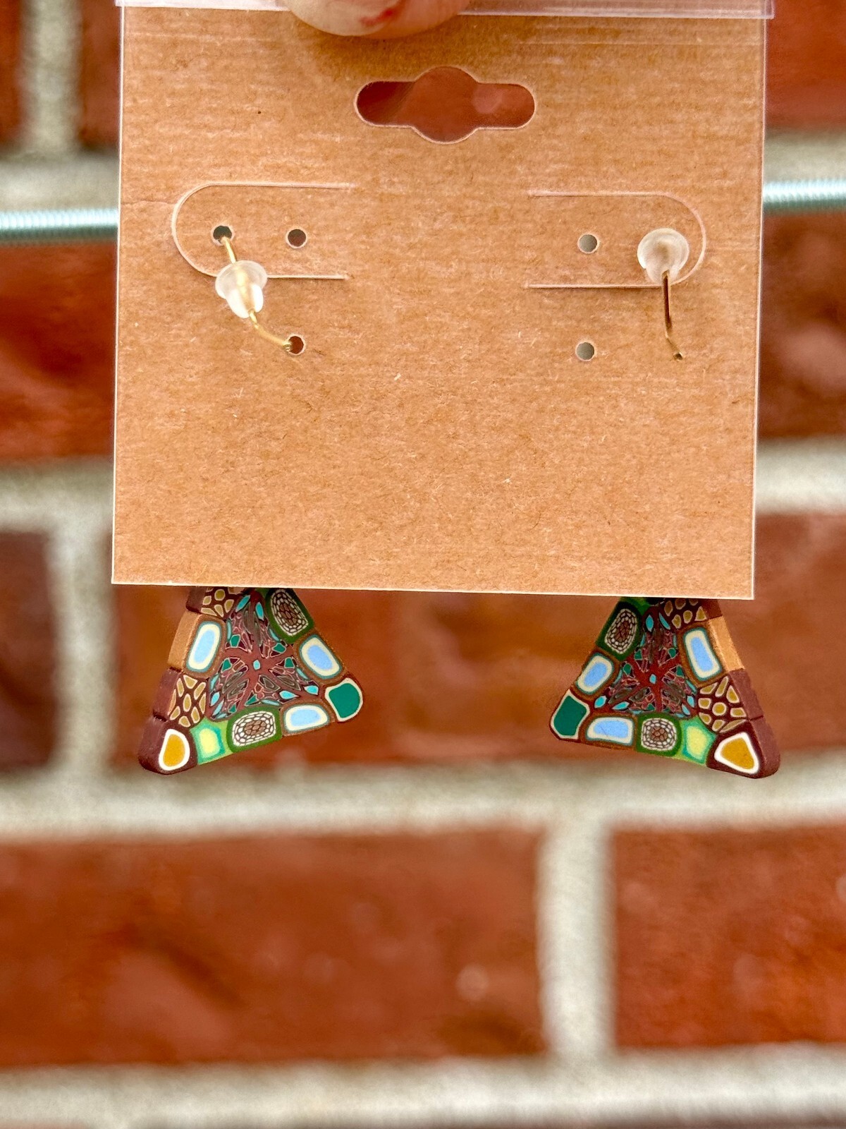 Handmade Polymer Clay Earrings Blue Green Purple