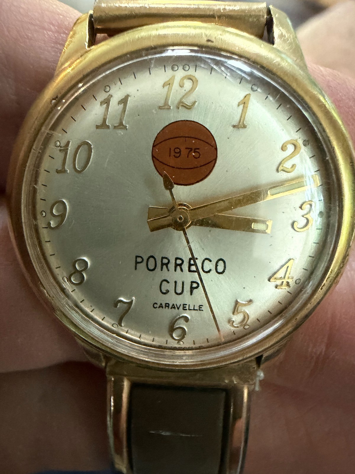 Vintage Caravelle Porreco Cup 1975 Basketball Watch Mechanical Manual Wind N5