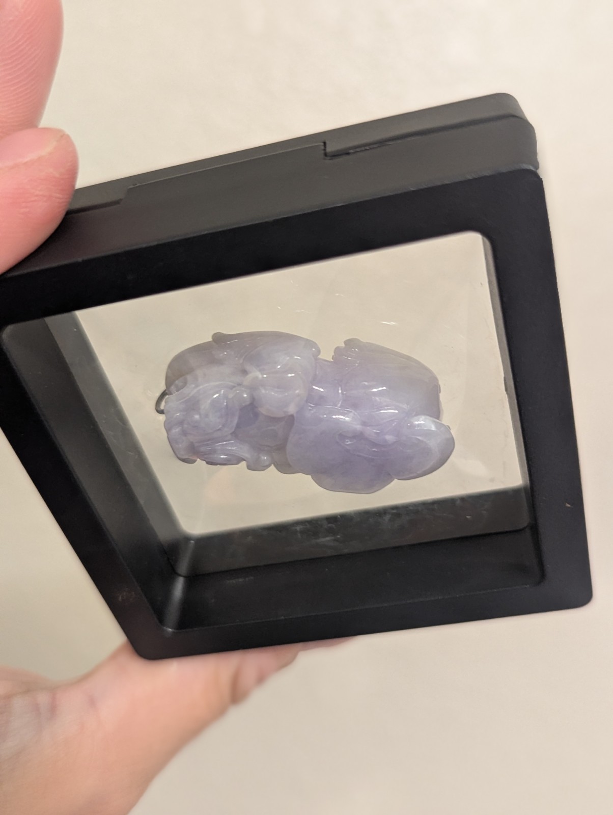 Jade Pixiu Dragon Lavender Purple Jade Pendant, Strong Color, Large, Untreated
