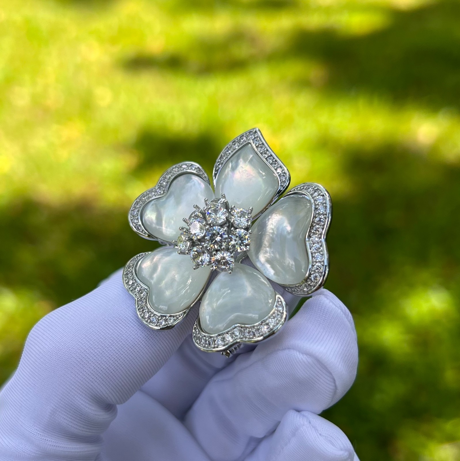 Brilliant Crystals flower brooch pin