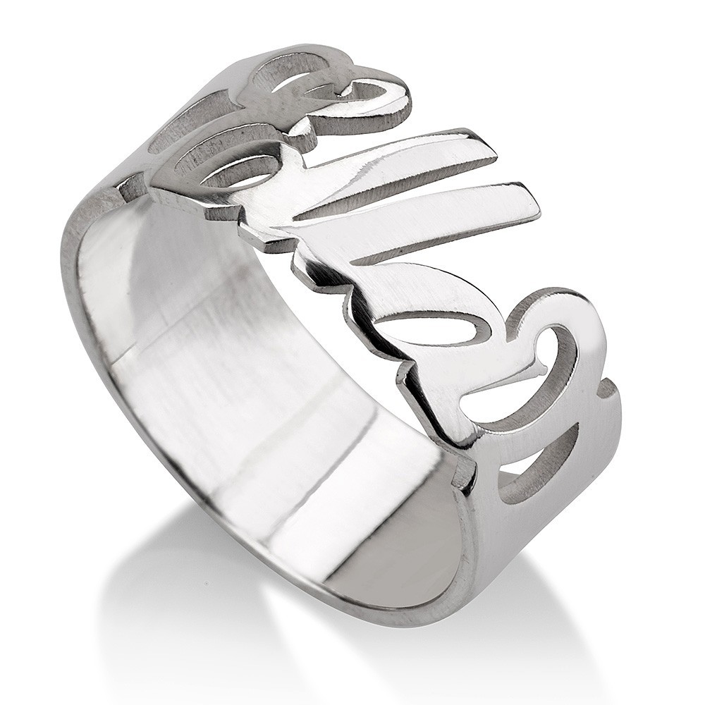 Beauty Name Ring Style Custom Name Band Sterling Silver Customized – oNecklace ®
