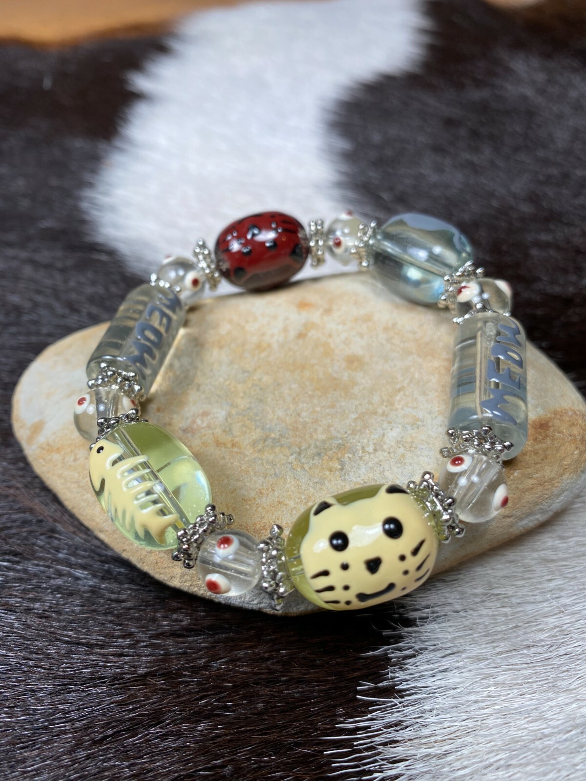 Cat Bracelets Jewelry Wholesale Bracelet Lot of 6 Beaded Stretch Bracelets
