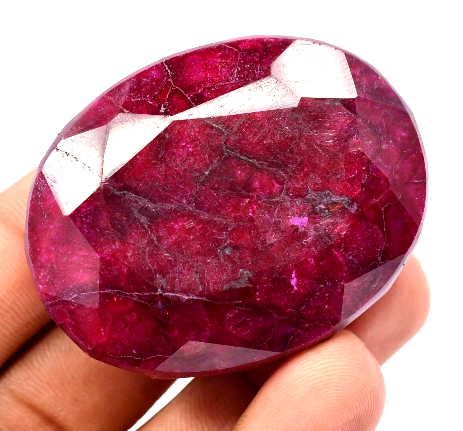 405.0 CT Natural Huge Red Ruby Certified Museum Use Treated Oval Cut Gemstone