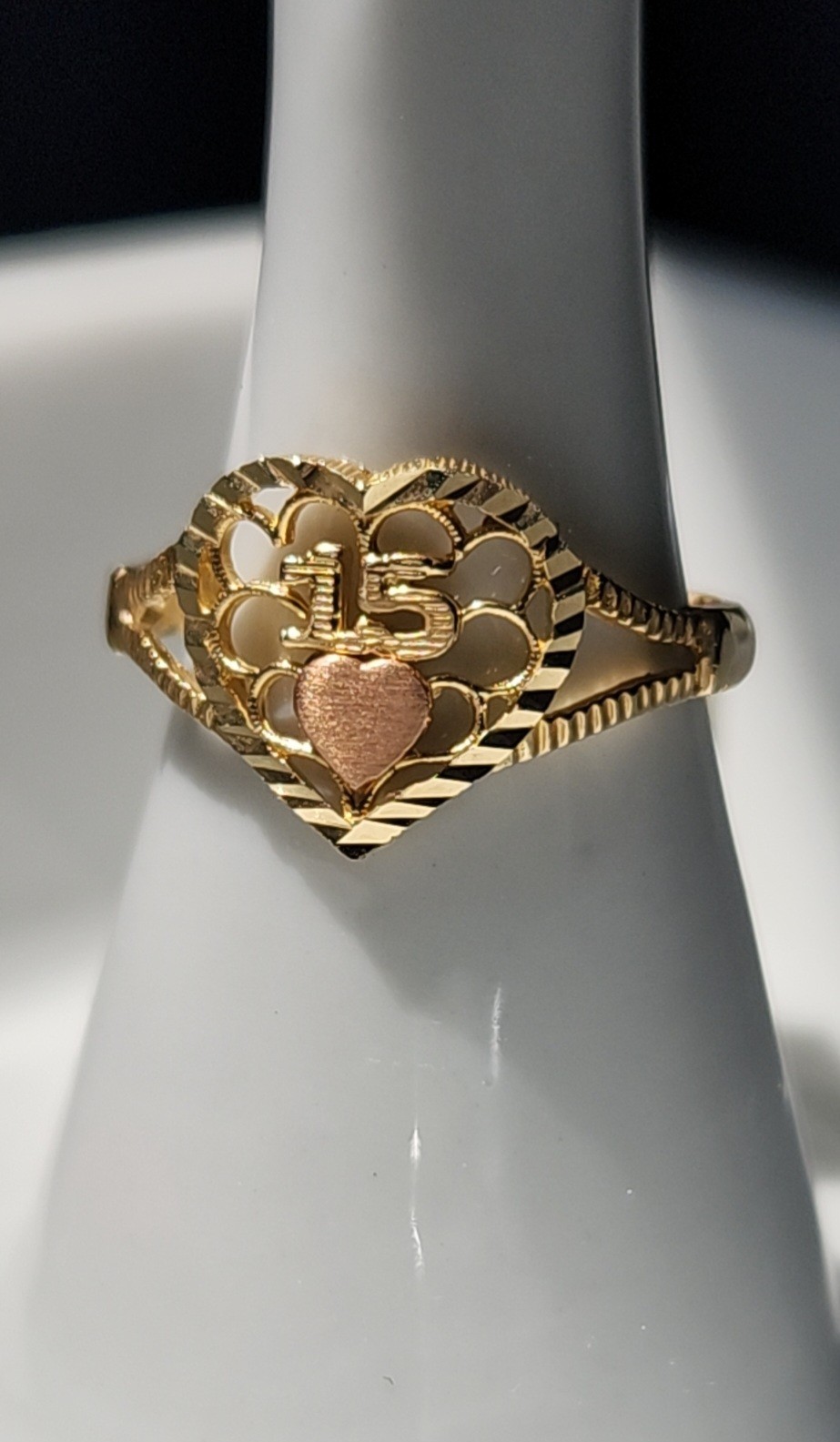 New With Tag 14 Kt Gold 15 Quincenera Ring Size 7