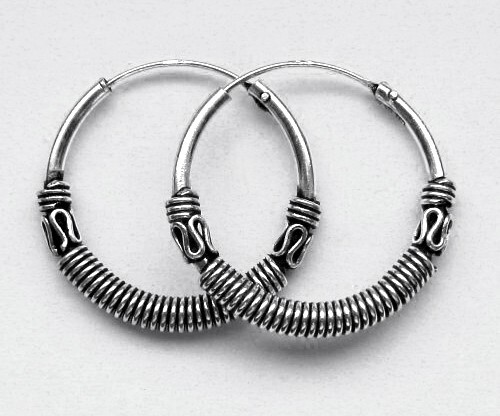 925 ECHT SILBER *** Gothic Gotik Keltisch Creolen Ohrringe 23 mm