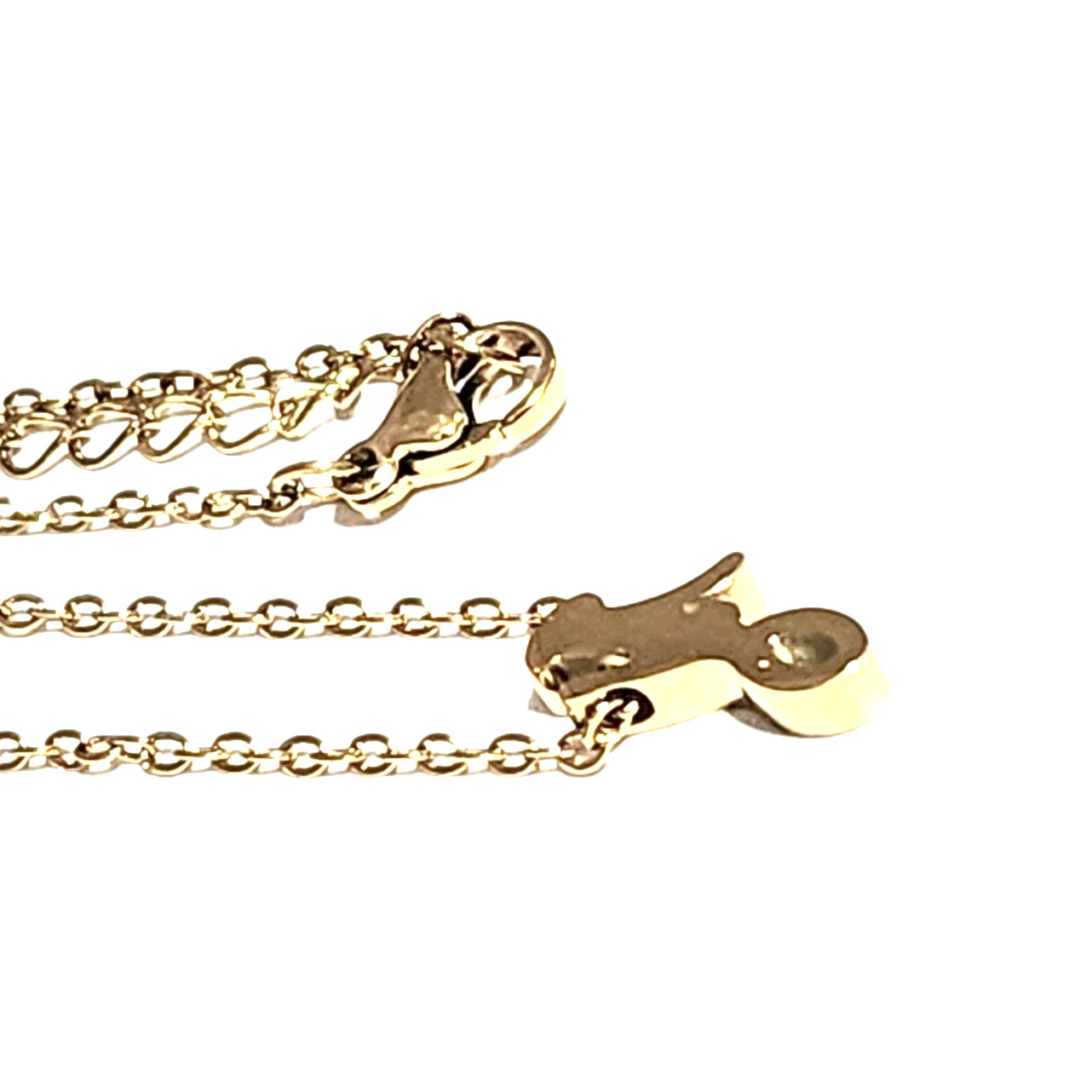Dainty Cursive Letter J Initial Gold Tone Charm Pendant Necklace 17″ Name Cable
