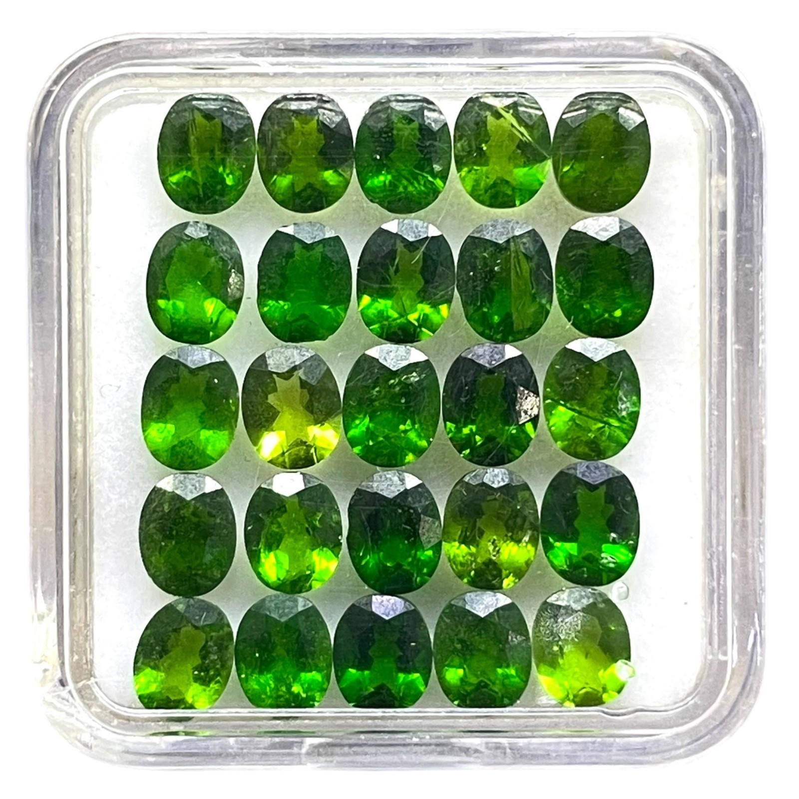 25 Pcs Natural Chrome Diopside 5x4mm Oval Cut Vivid Green Loose Gemstones Lot