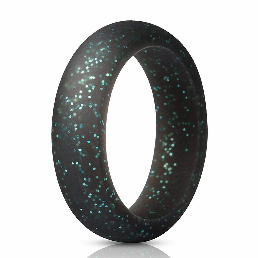 Women 10PCS Silicone Wedding Ring Thin Durable Stackable Comfortable Rubber Band