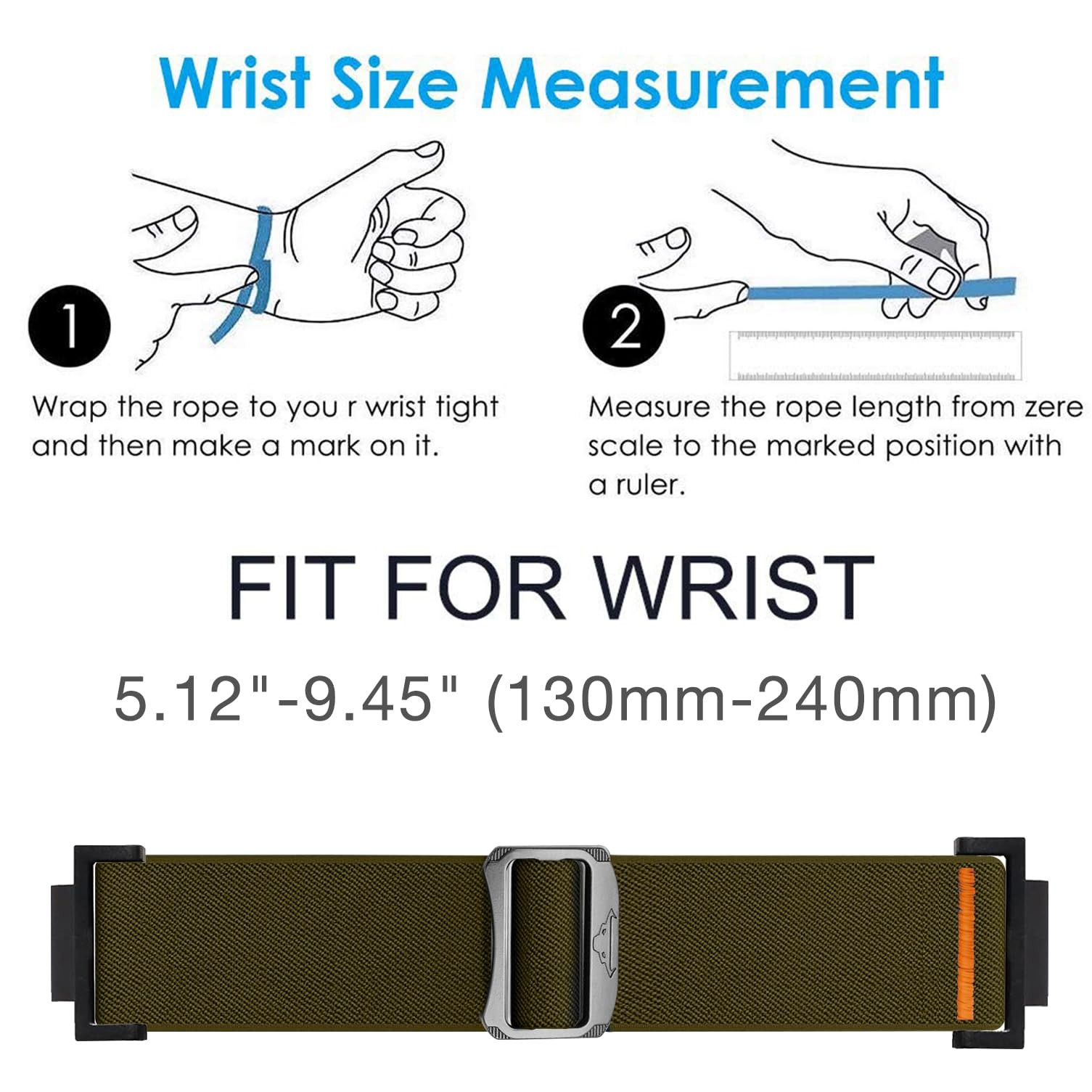 Soft Stretchy Loop Durable Elastic Nylon Adjustable Braided Watch Band for Ca…