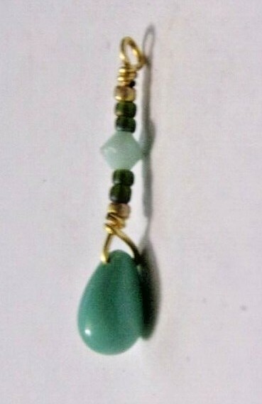 Blue, Green & Gold Tone Beads Pendant – Possibly Handmade