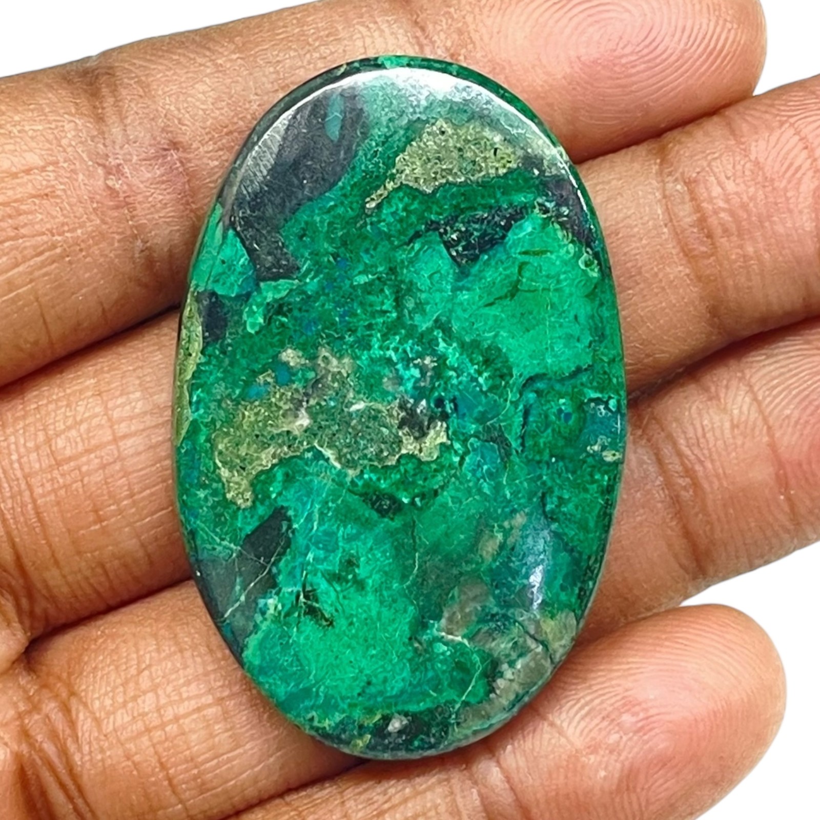 79 Cts Natural Malachite Chrysocolla 45x29mm Huge Loose Cabochon Gemstone