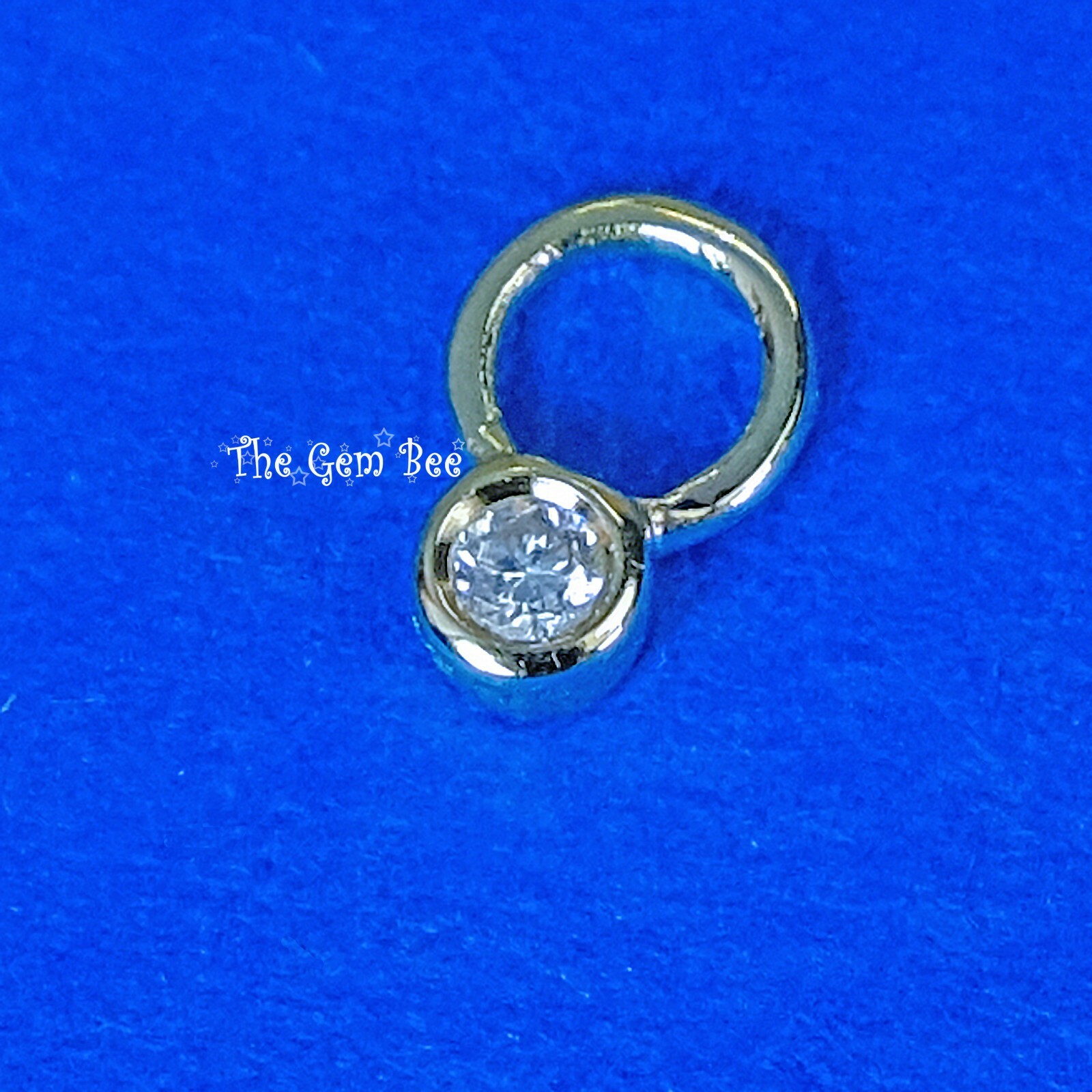 0.02 Carat 14k Solid Yellow Gold Full Brilliant Cut Diamond Bezel Charm Pendant
