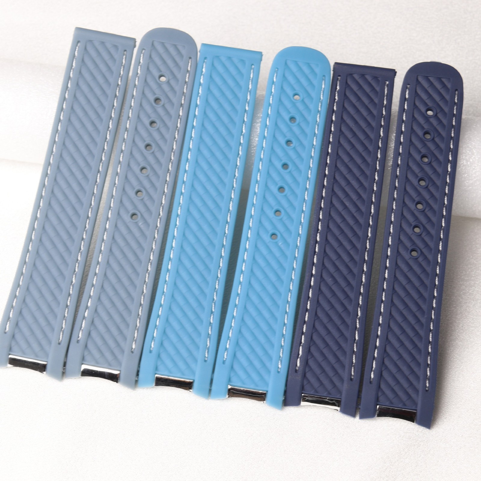 Quality Rubber Watch Straps Mens Waterproof Wristband 20mm for Omega Buttonless
