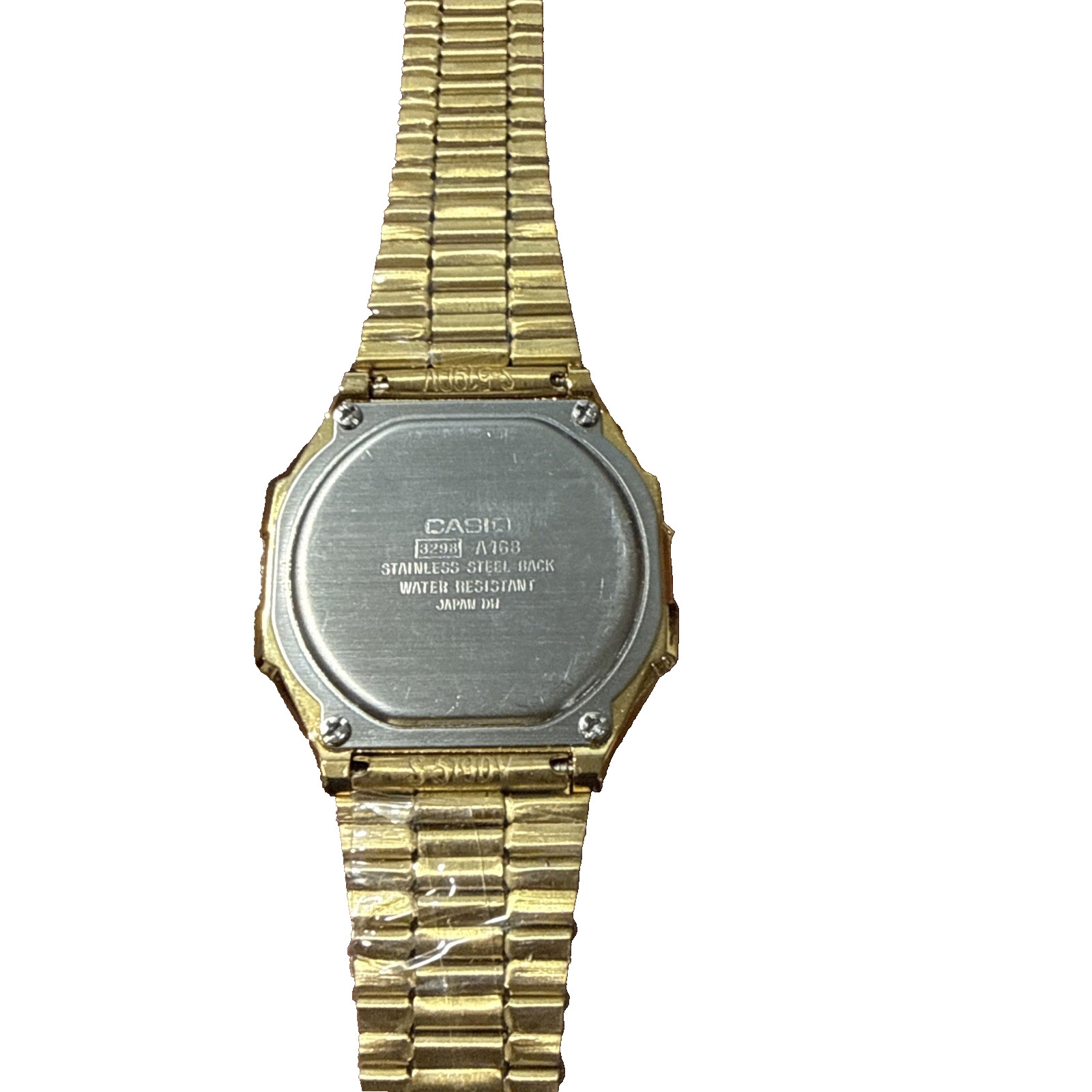Casio A168WG Gold Digital Watch Black Dial Module 3298 Men’s Quartz Vintage OEM