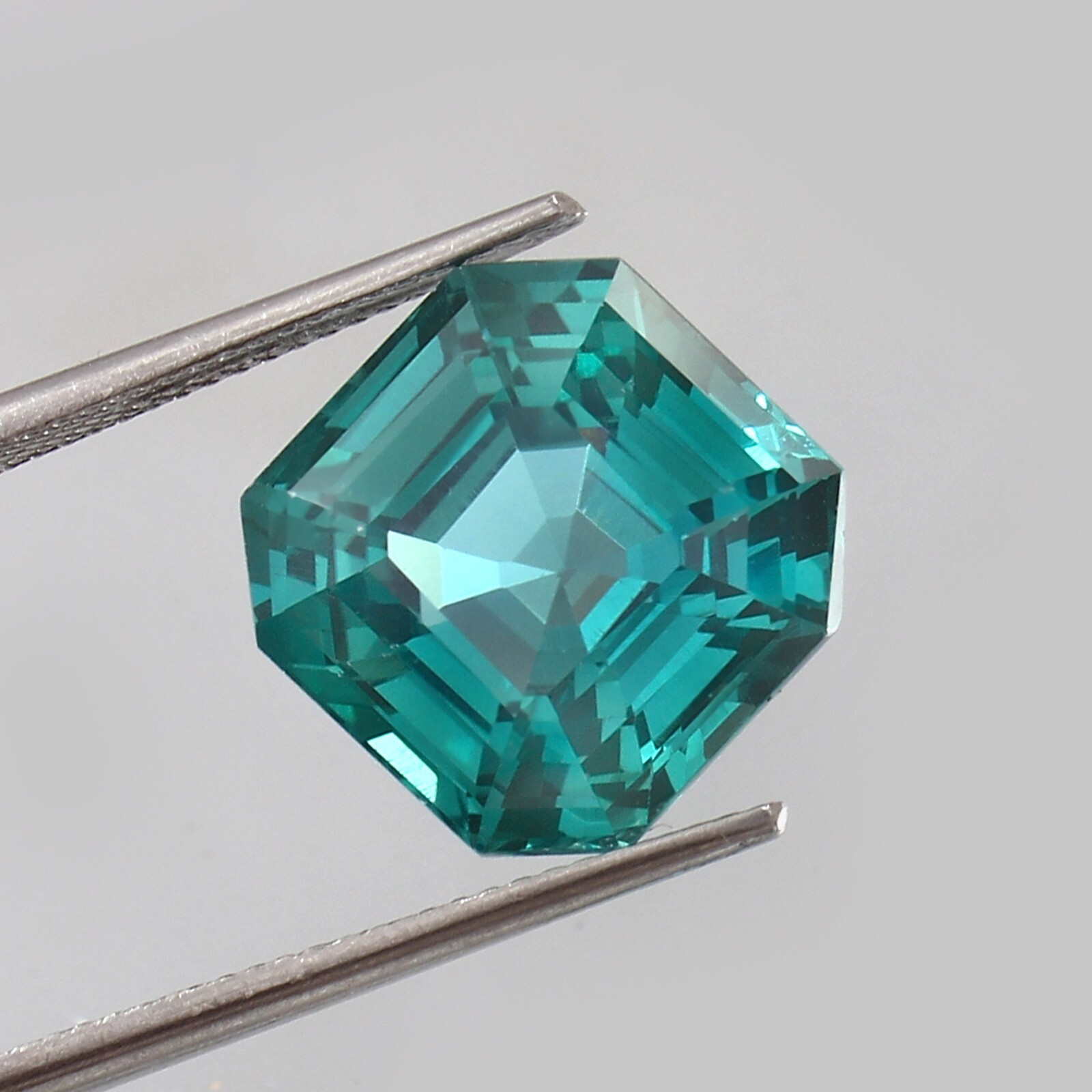 AAA Natural Ceylon Blue Green Parti Sapphire Asscher Cut Loose Gemstone 12.75Ct