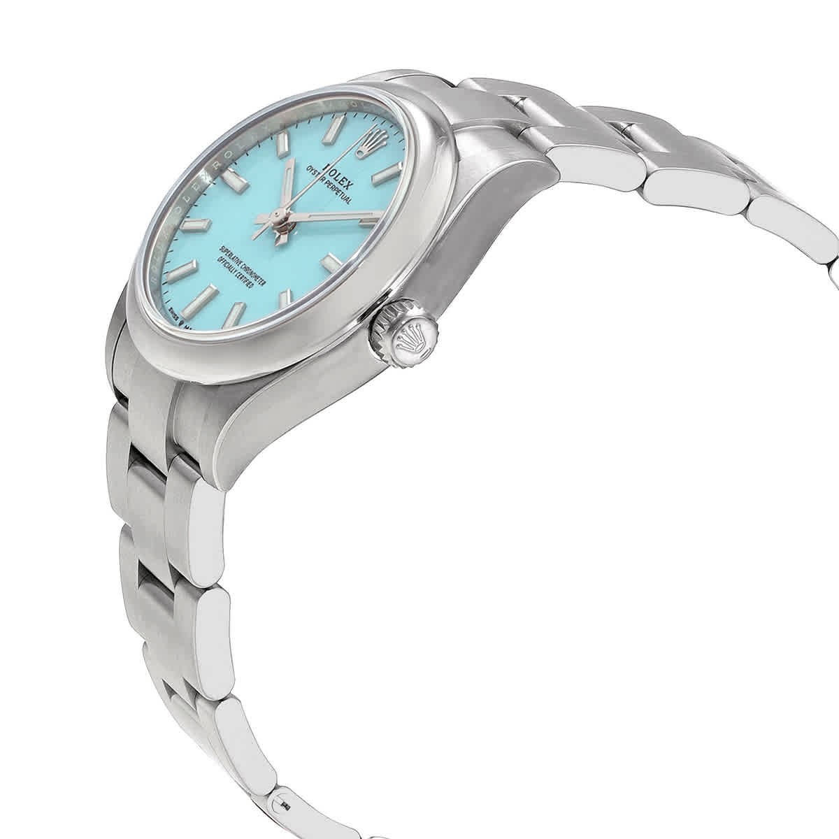 Rolex Oyster Perpetual 31 Automatic Chronometer Turquoise Blue Dial Ladies Watch