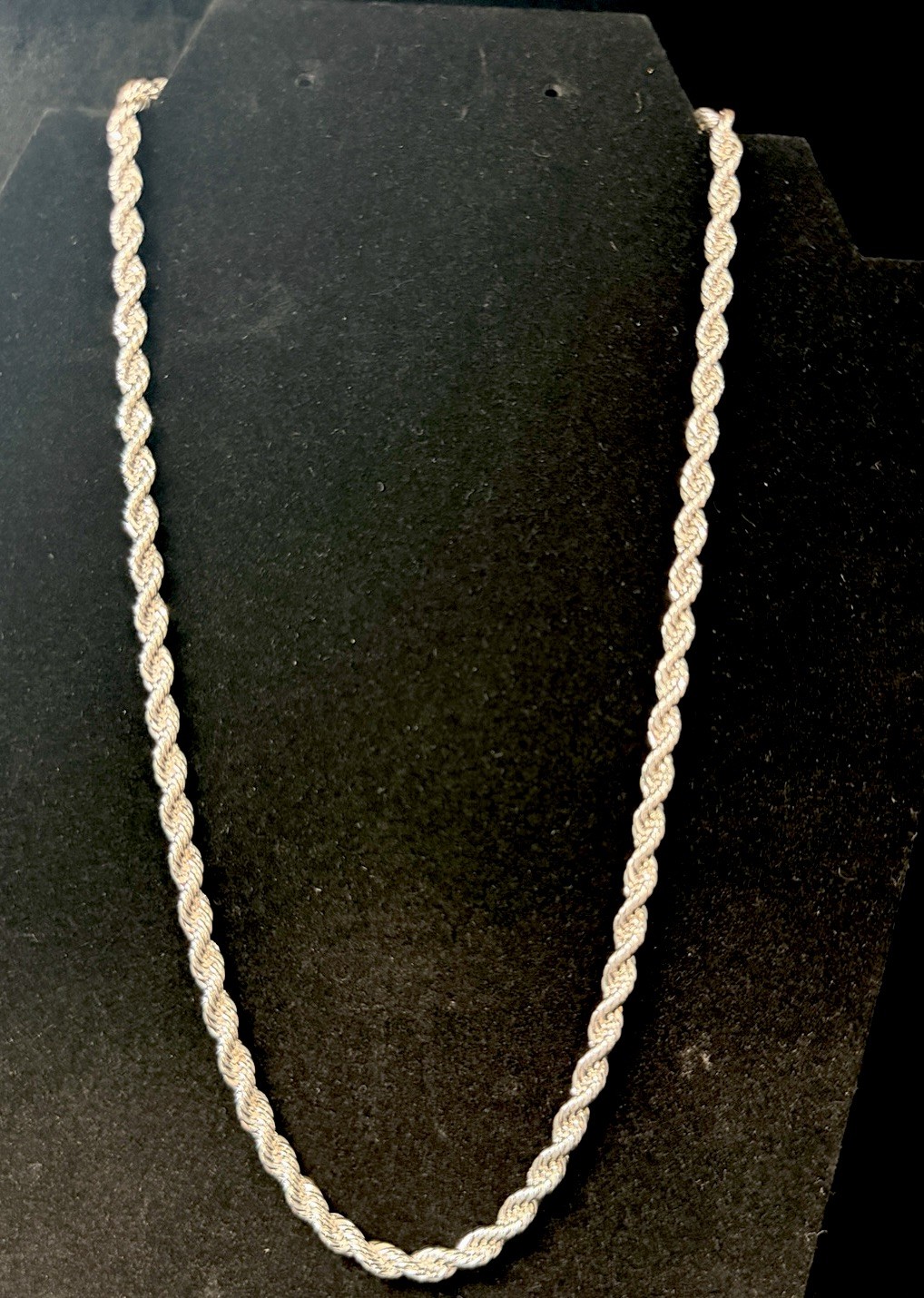 925 Stamped Silver Rope Necklace 20in 5MM. 30.2g. BEAUTIFUL! Brand New.