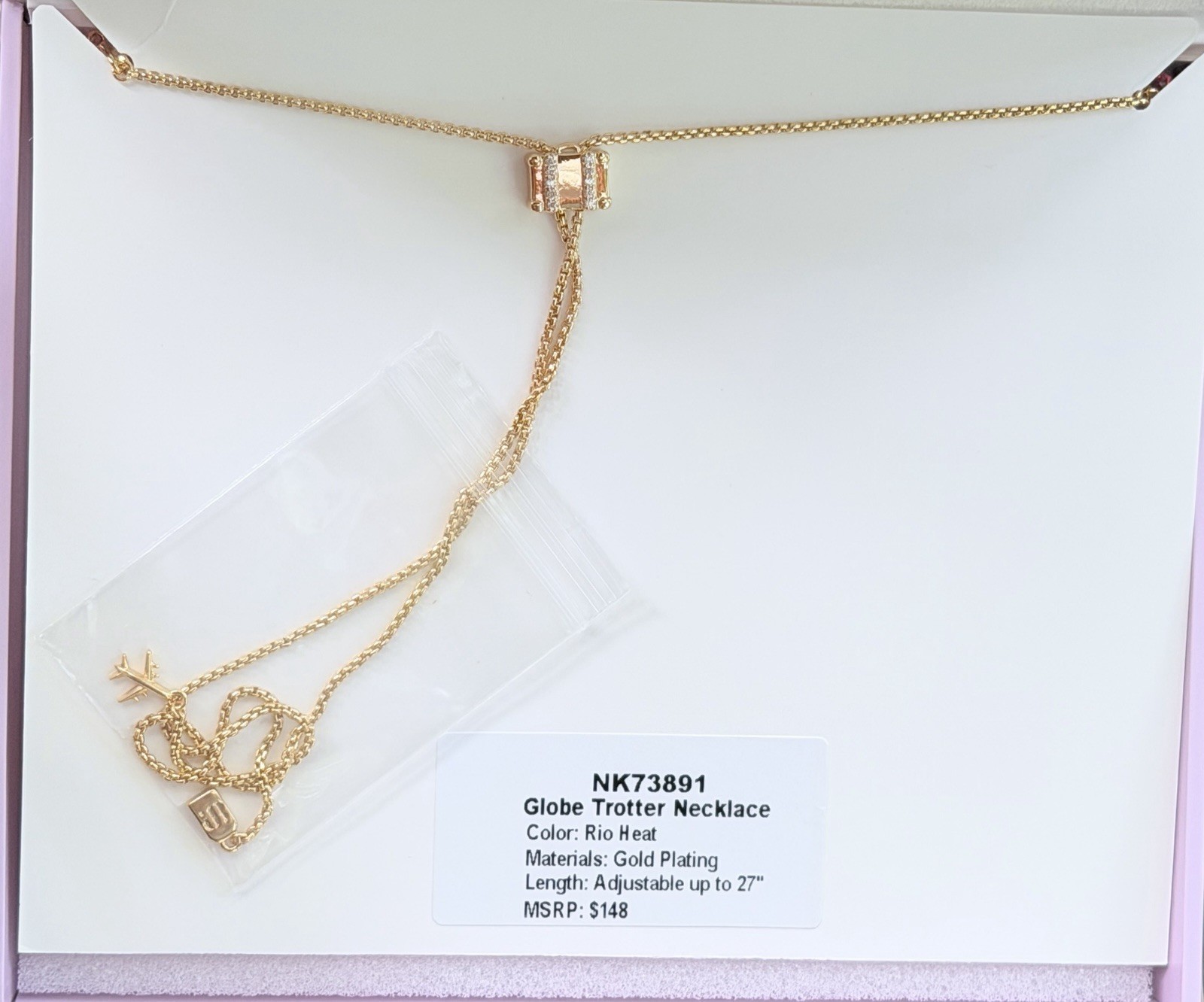 Bomb Party Jewel Candy “Globe Trotter Necklace” Rio Heat on Yellow Gold