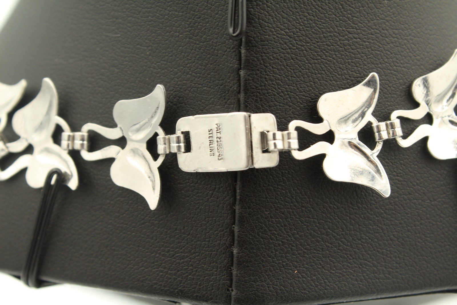 Vintage Sterling Silver Leaf Link Necklace & Matching Earring Set — Mid-Century