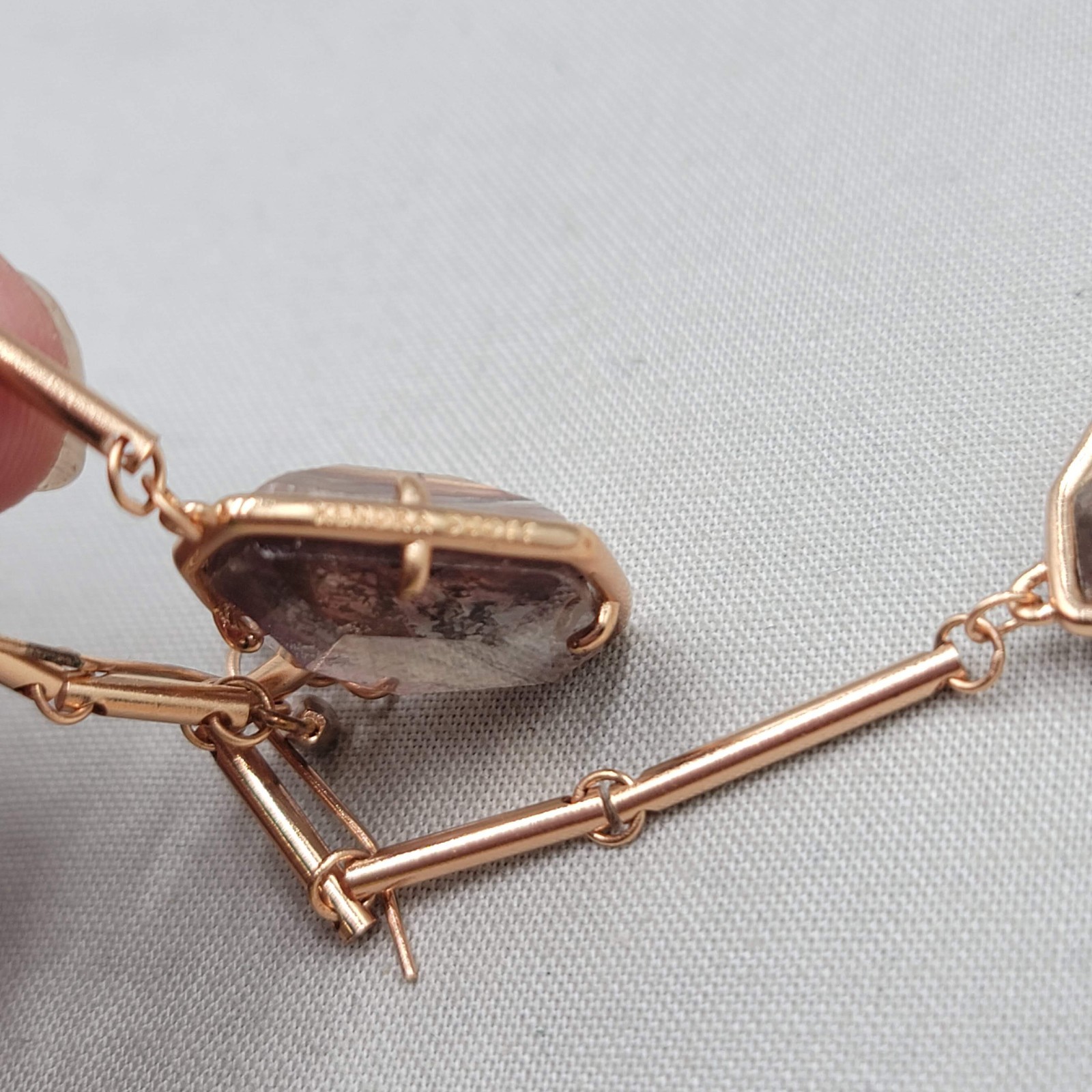 Kendra Scott Charmian Sable Mica Rose Gold tone Pierced Earrings Dangle 3.25″