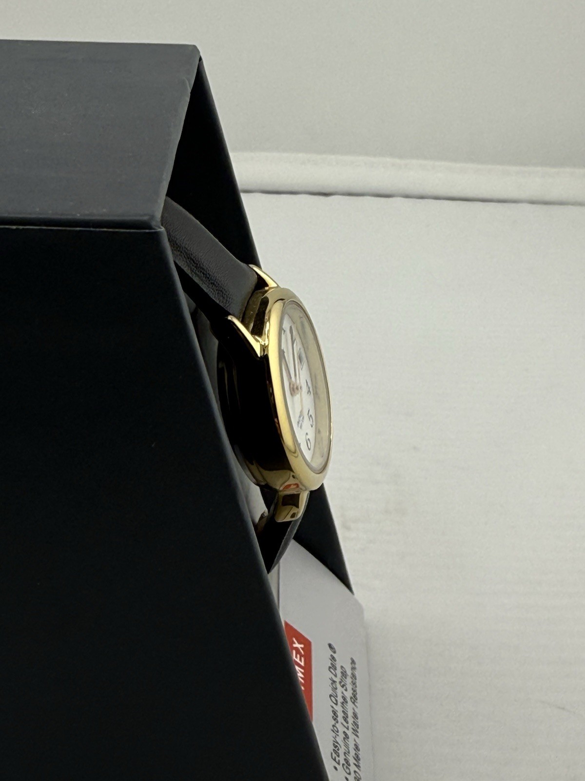 Timex® Women’s Leather Watch Gold and Black Leather – T2H341- New!!