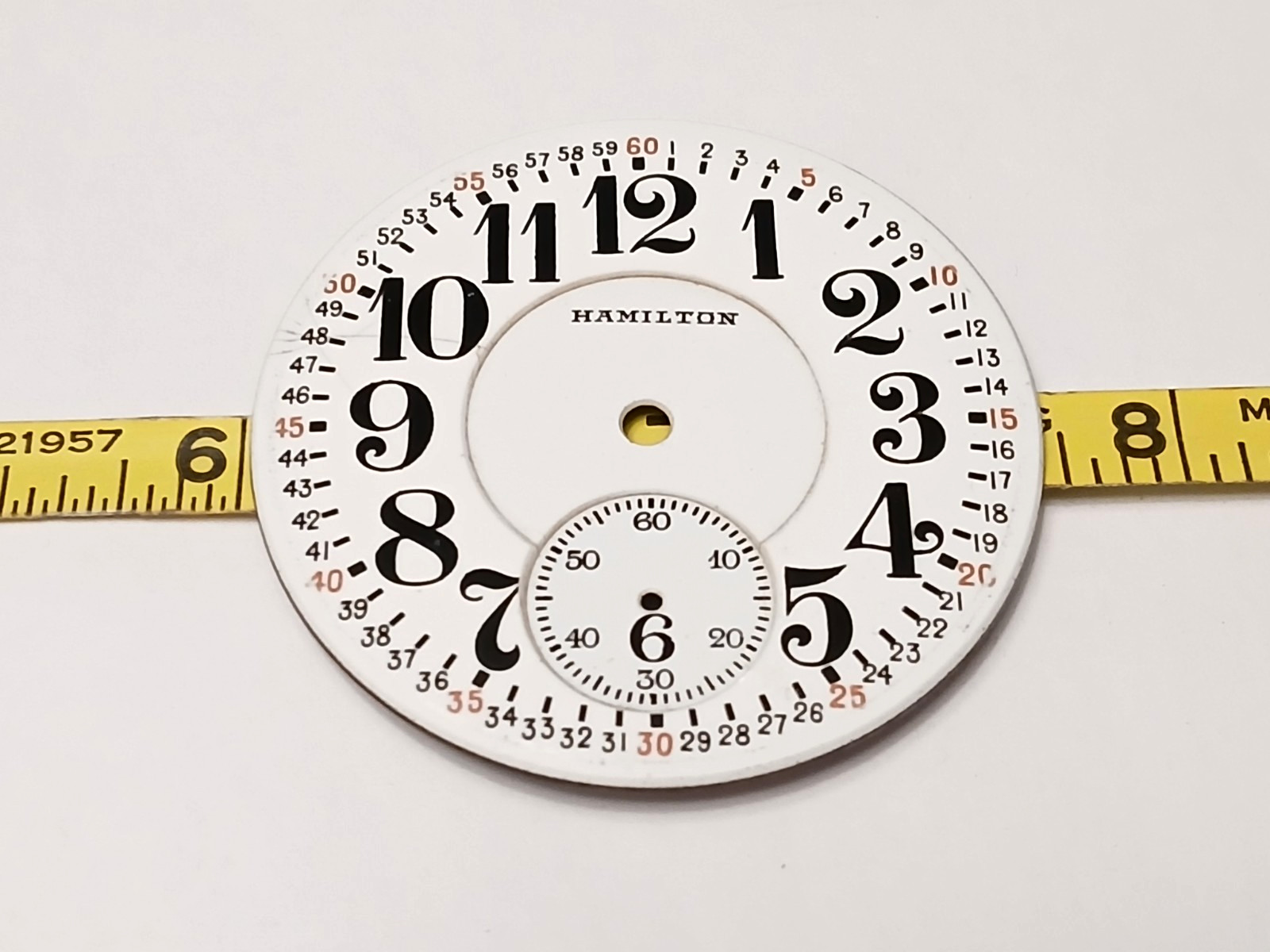 16 size Hamilton Montgomery Rail Road Double Sunk pocket watch Dial