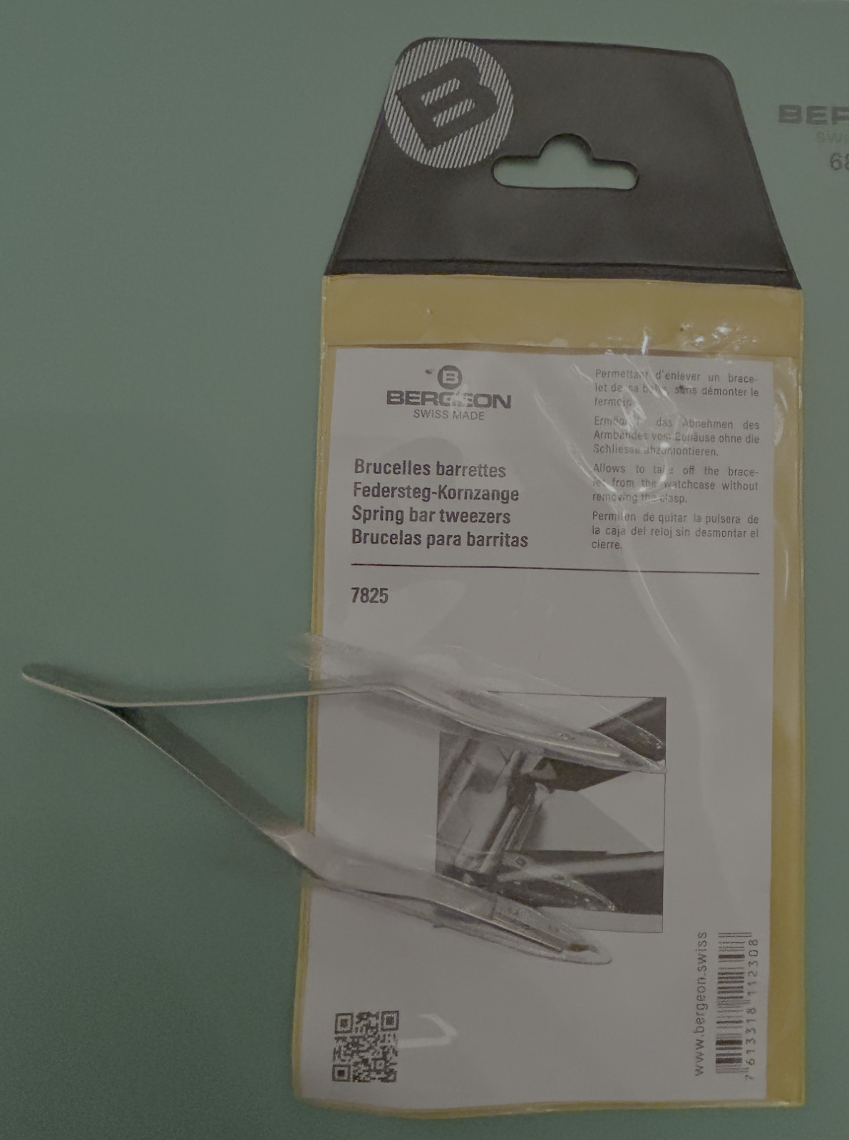 Bergeon 7825 Spring Bar Tweezer Lug Removal Fitting Tool