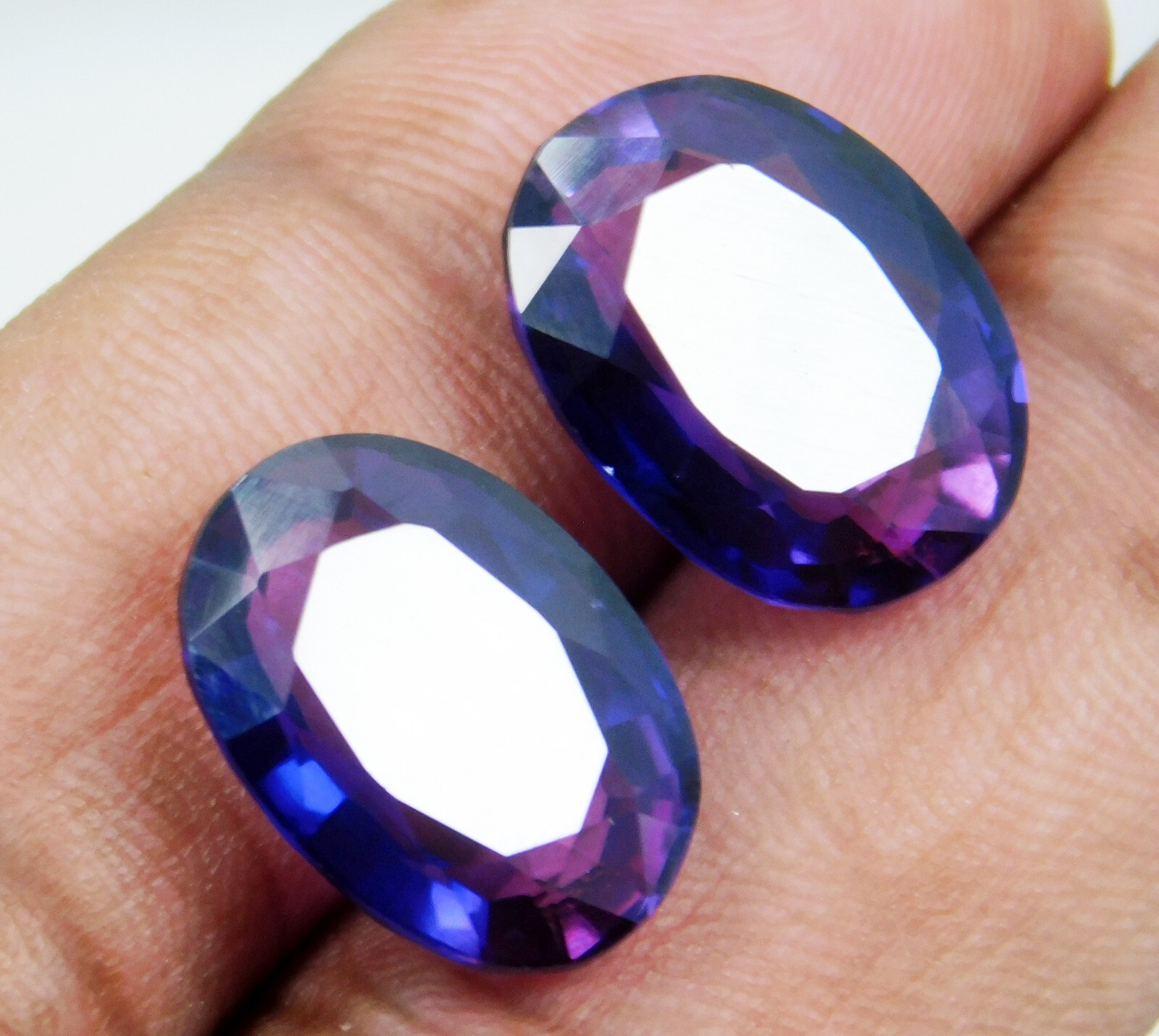 Natural 25.30 Ct Boysenberry Sapphire Oval “Certified” Fabulous Gemstone Pair!