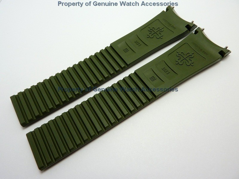 Patek Philippe Aquanaut 5164, 5164A Khaki Green (21mm X 18)Rubber Strap (D31)NEW