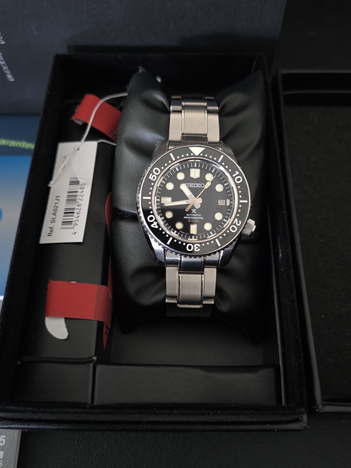 Seiko SLA021J1 MM300 Prospex Automatic Diver 300m Black Dial Box + Papers