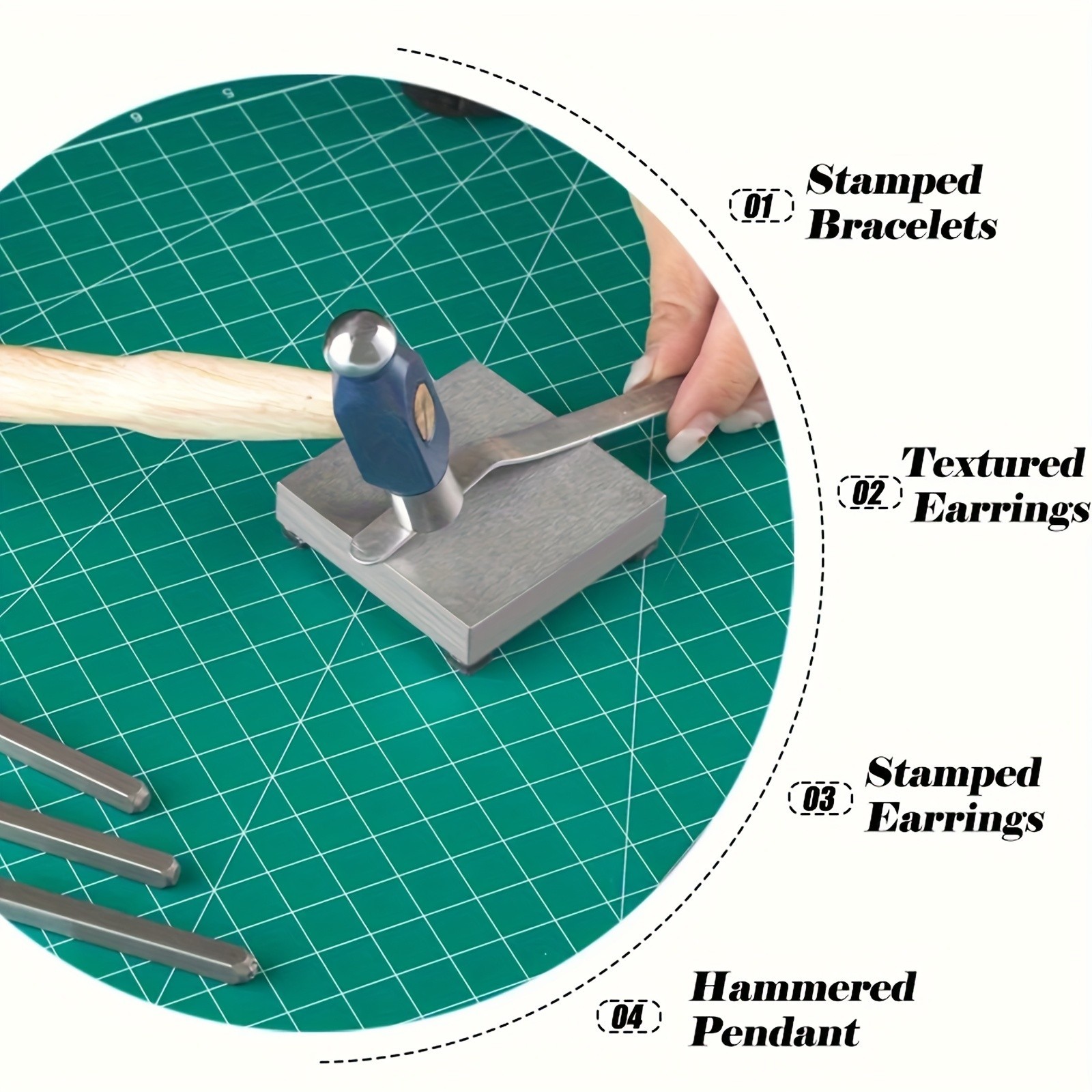 Steel Bench Block with Rubber Feet – For Jewelry Making & Metal Stamping