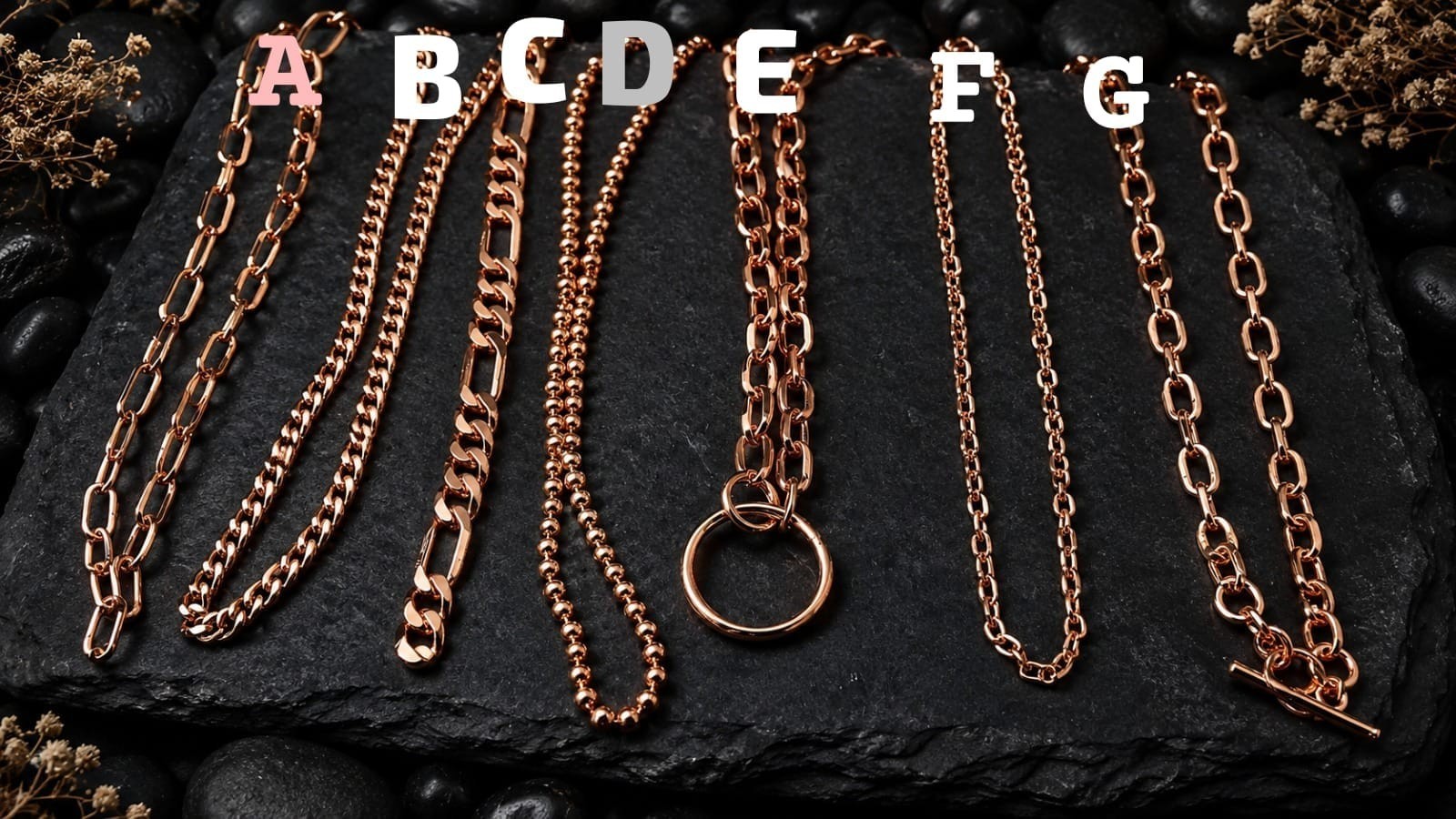 Antiqued Copper Necklace Chain: Ball, Rolo, Cable, Flat, Satellite