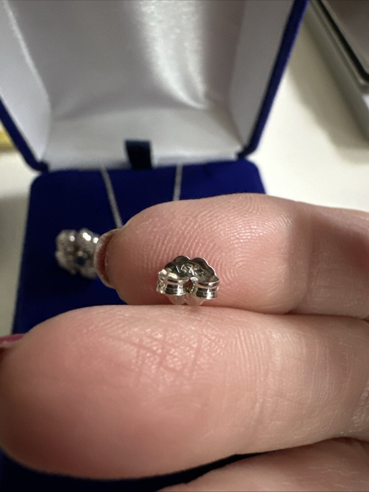 Estate 14k White Gold Flower Sapphire Diamond Pendant & Earrings 8.8grams