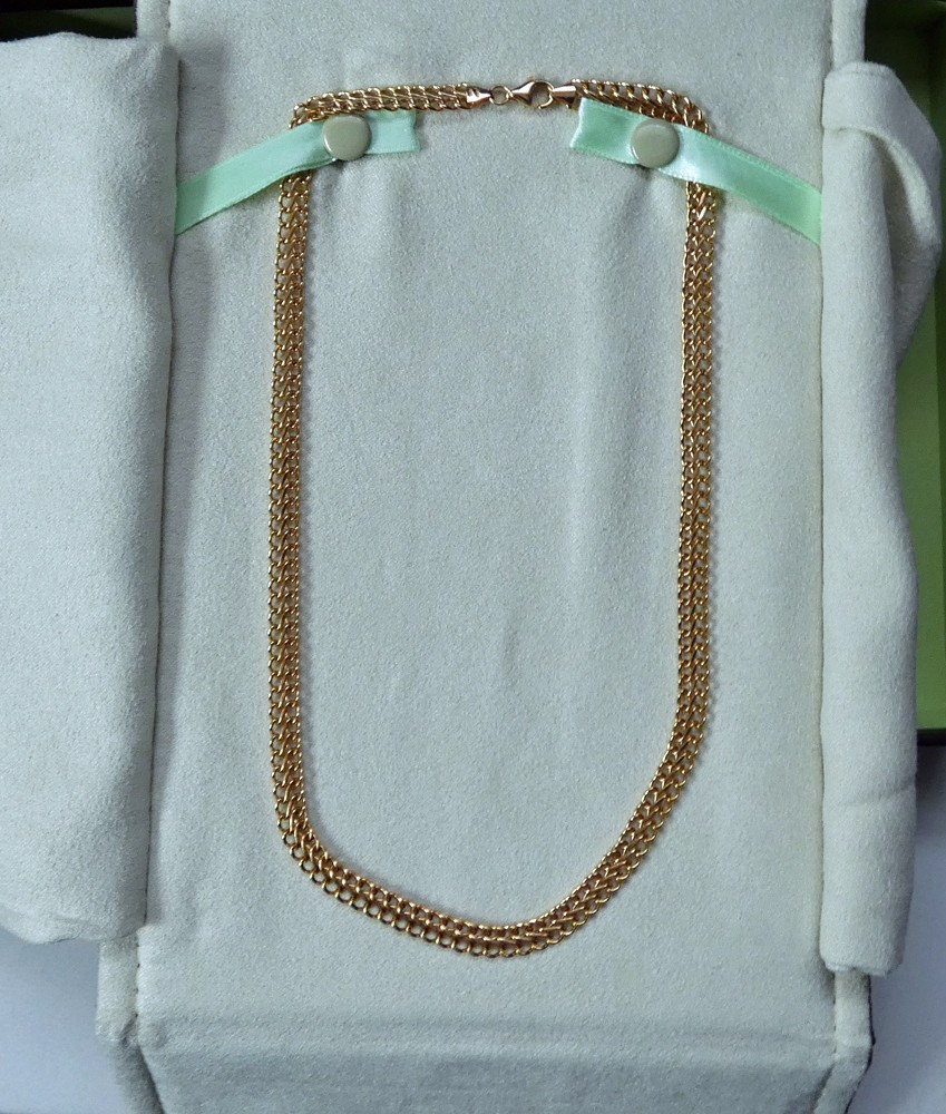 ROSS SIMONS 18K GOLD CHAIN NECKLACE 18″ LONG POLISHED FIGURE 8 STYLE LINK *RARE*