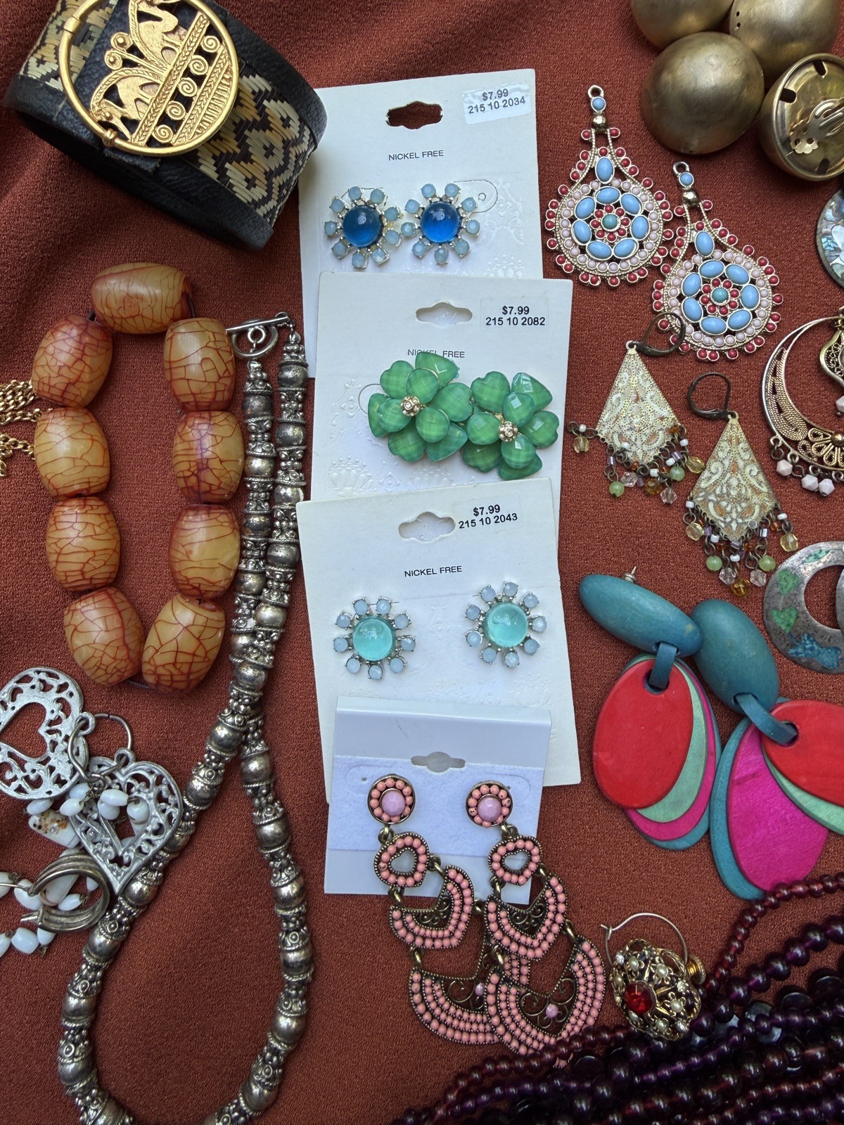 Jewelry NWT & used Earrings pins necklaces most intact, some craft pieces