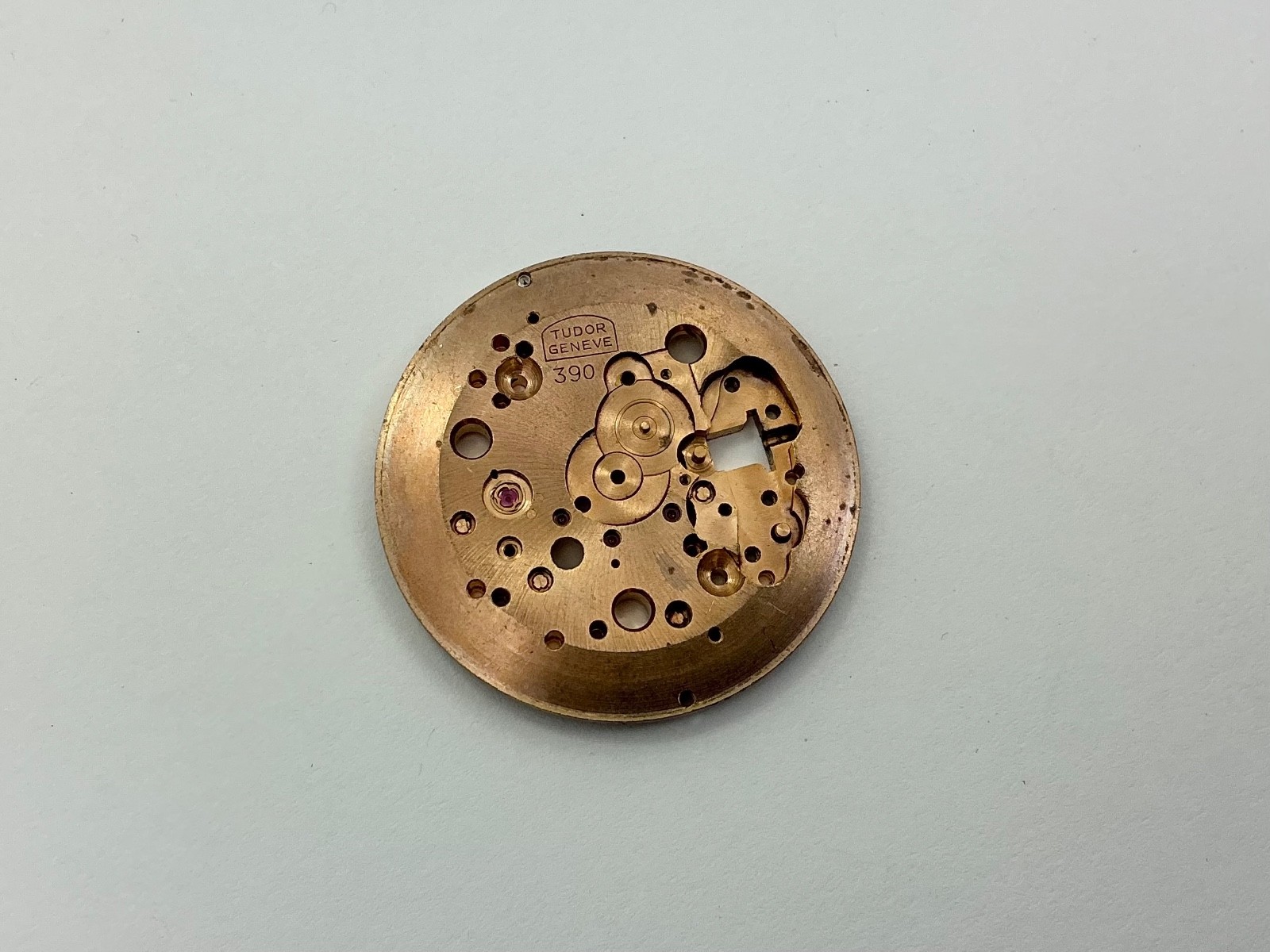 Authentic Tudor 390 watch movement part # 100 main plate with all jewels