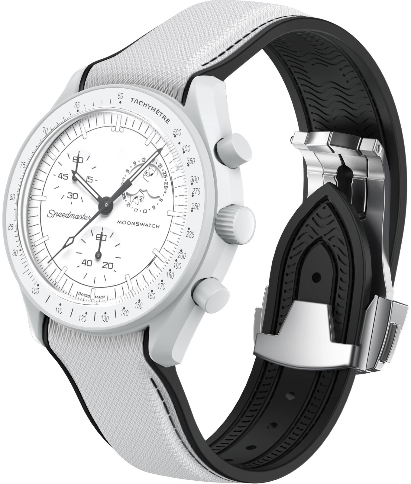 20mm Replacement Strap for MoonSwatch Watch, Colorful Folding Buckle Band, No Ga