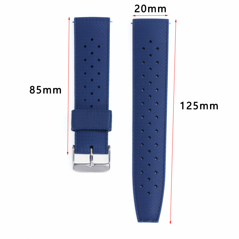 Porous Breathable Silicone TPU Watch Strap Waterproof Wristbands 20/22 Universal